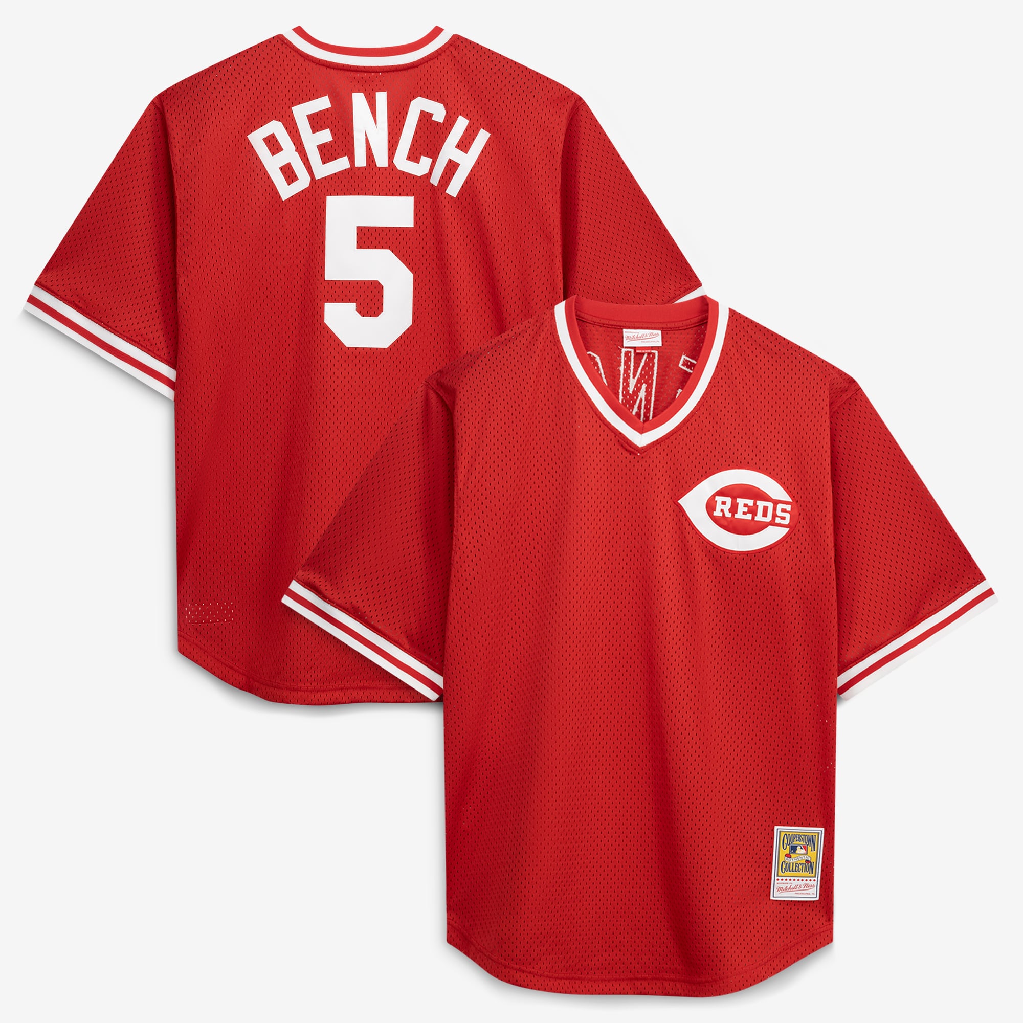 Johnny Bench Cincinnati Reds Cooperstown Collection Big & Tall Mesh Batting Practice Jersey - Red - Image 2