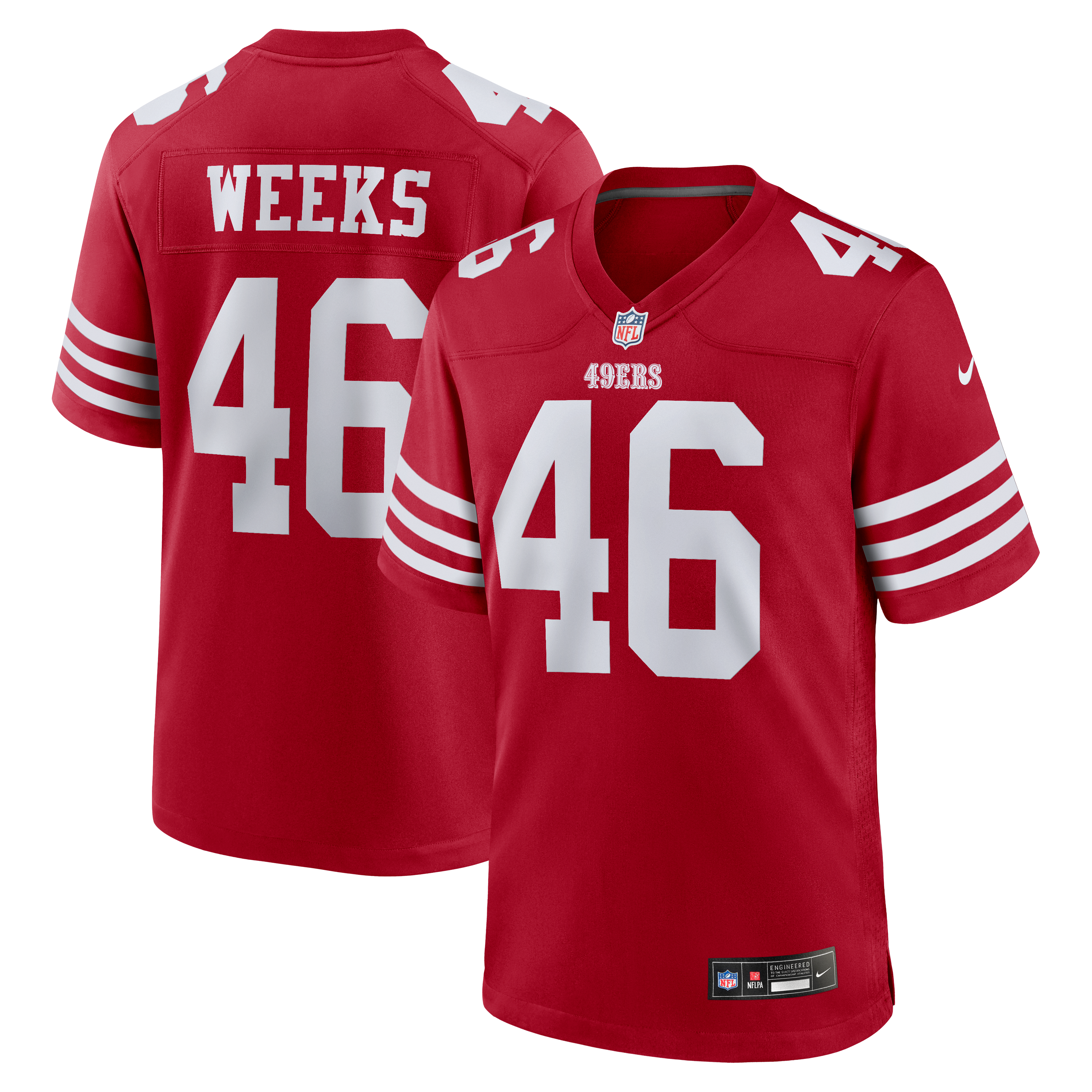 Jon Weeks San Francisco 49ers Team Game Jersey - Scarlet - Image 2