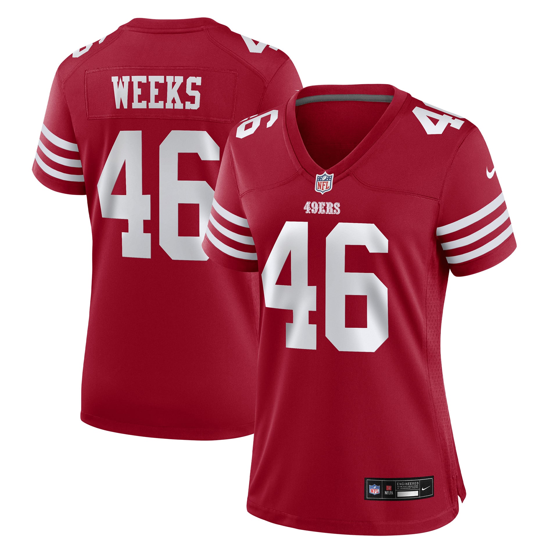 Jon Weeks San Francisco 49ers Women's Team Game Jersey - Scarlet - Image 2