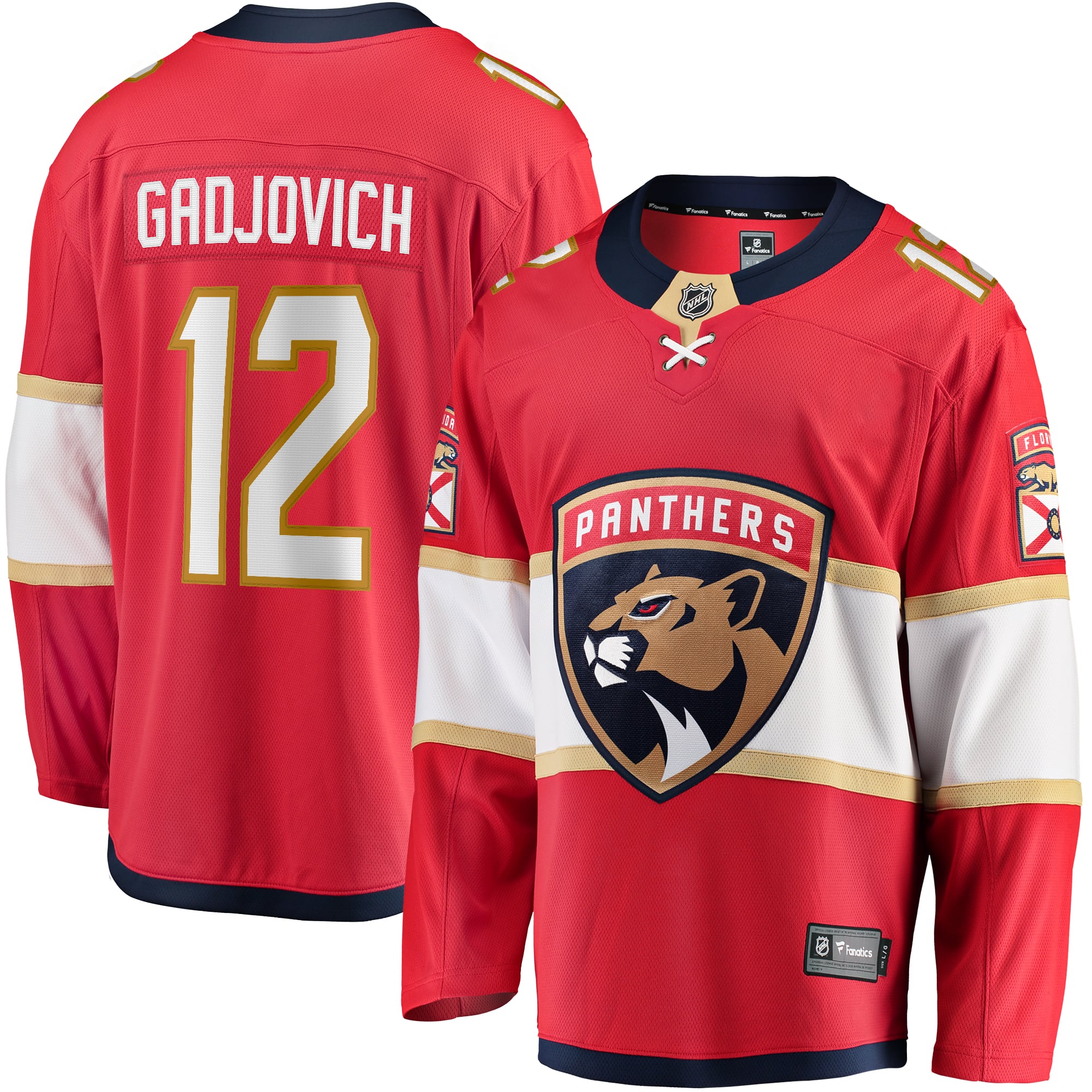 Jonah Gadjovich Florida Panthers Premier Breakaway Player Jersey - Red - Image 2