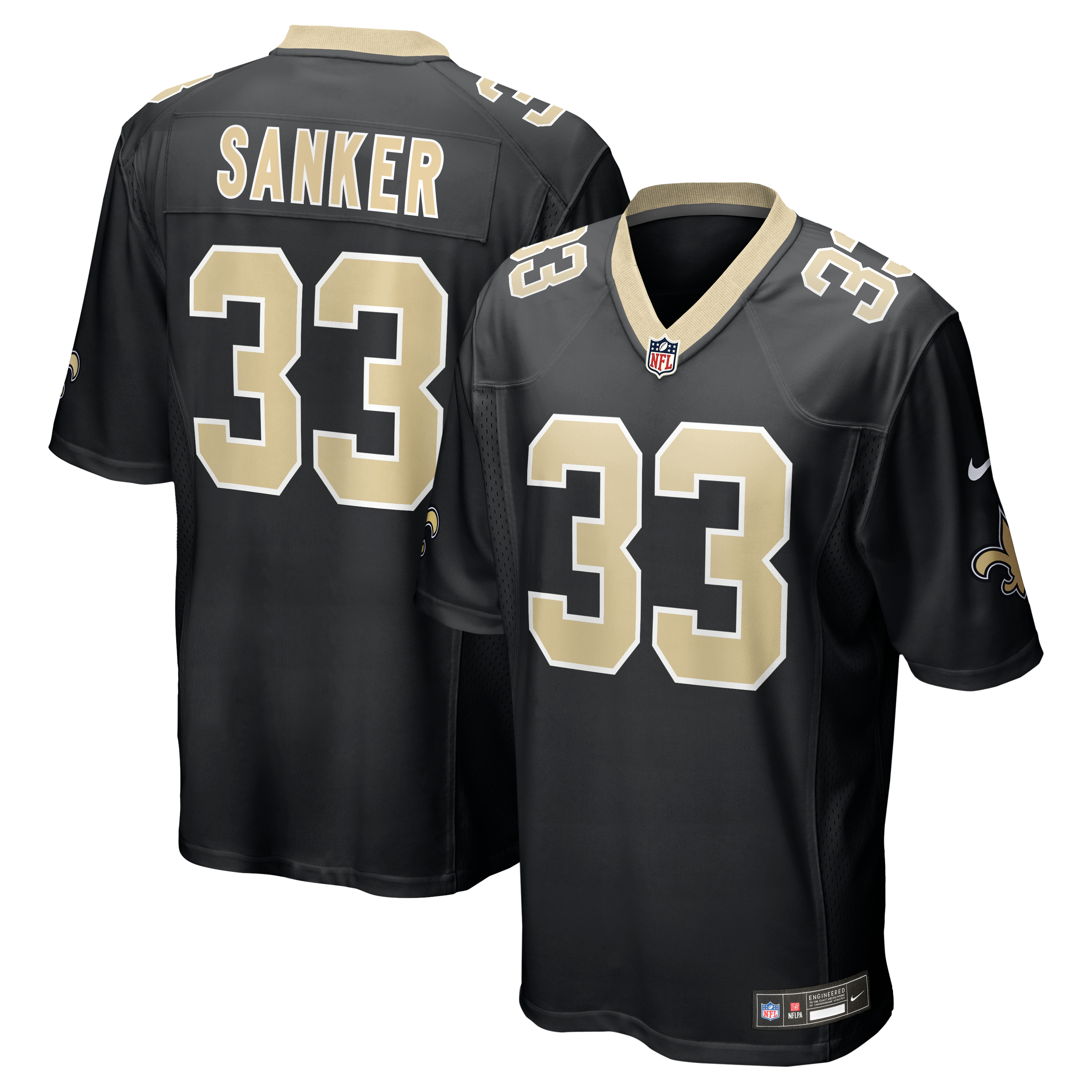 Jonas Sanker New Orleans Saints Team Game Jersey - Black