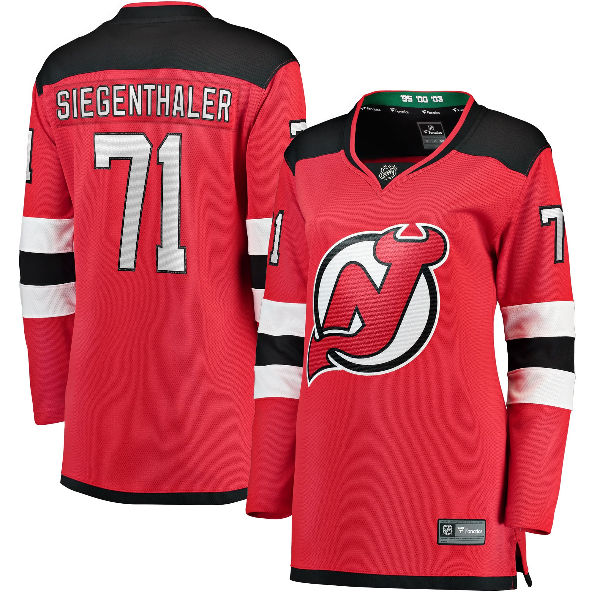Jonas Siegenthaler New Jersey Devils Women's Home Breakaway Player Jersey - Red