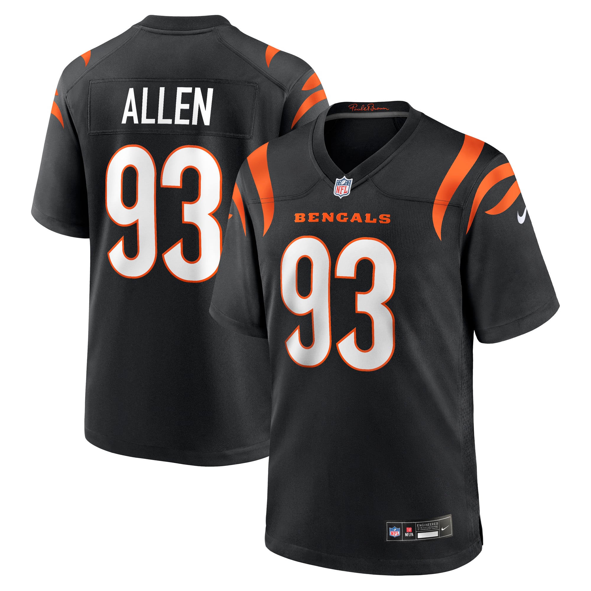 Jonathan Allen Cincinnati Bengals Team Game Jersey - Black
