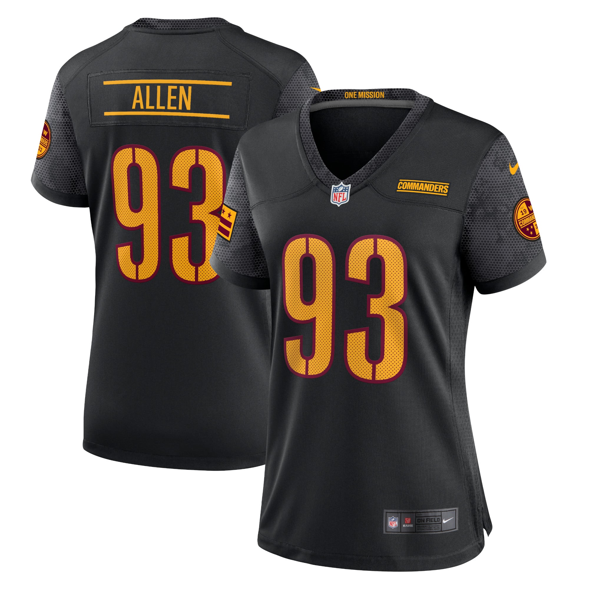 Jonathan Allen Washington Commanders Women's Alternate Game Player Jersey - Black