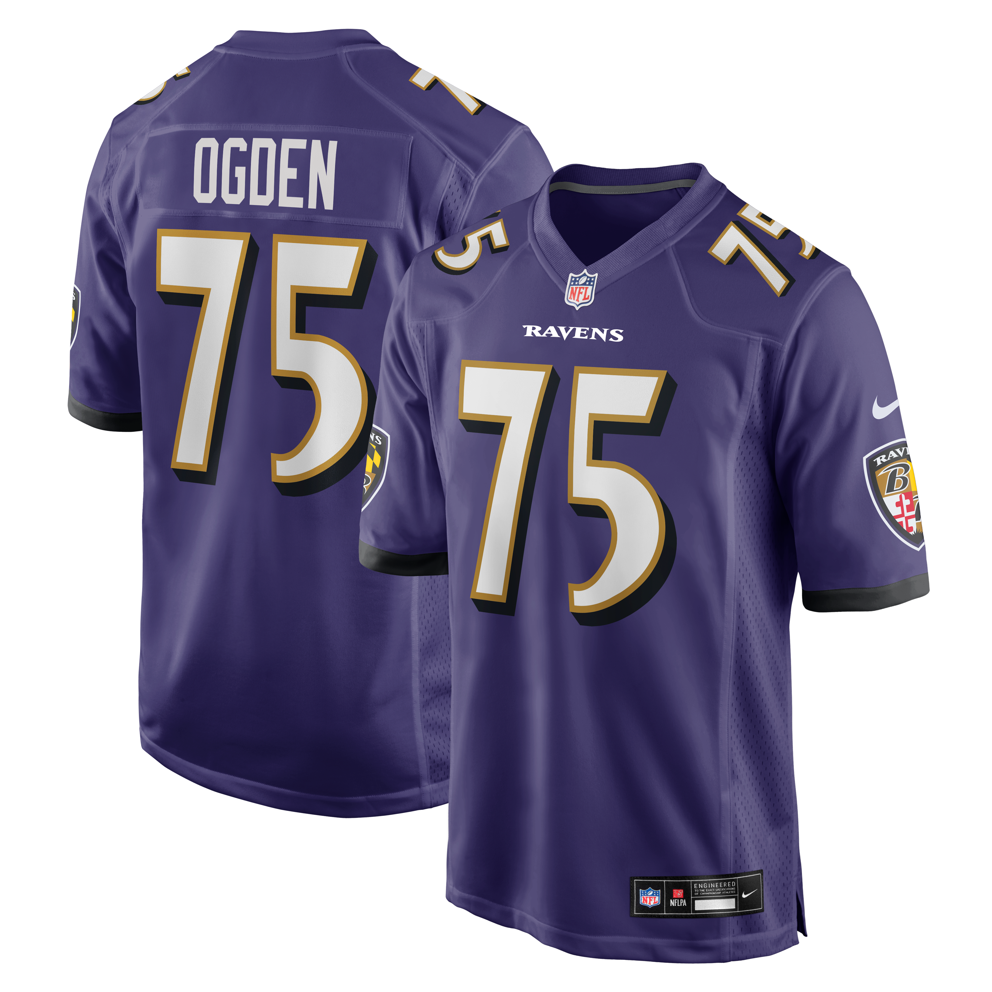 Jonathan Ogden Baltimore Ravens Game Retired Player Jersey - Purple - Image 2