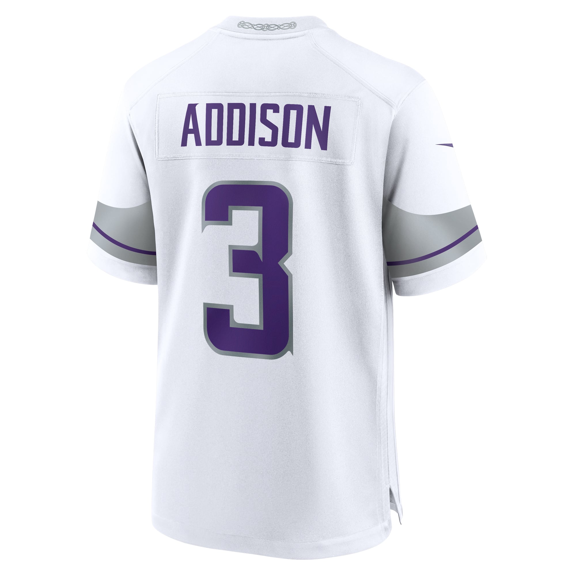 Jordan Addison Minnesota Vikings Alternate Game Player Jersey - White - Image 4