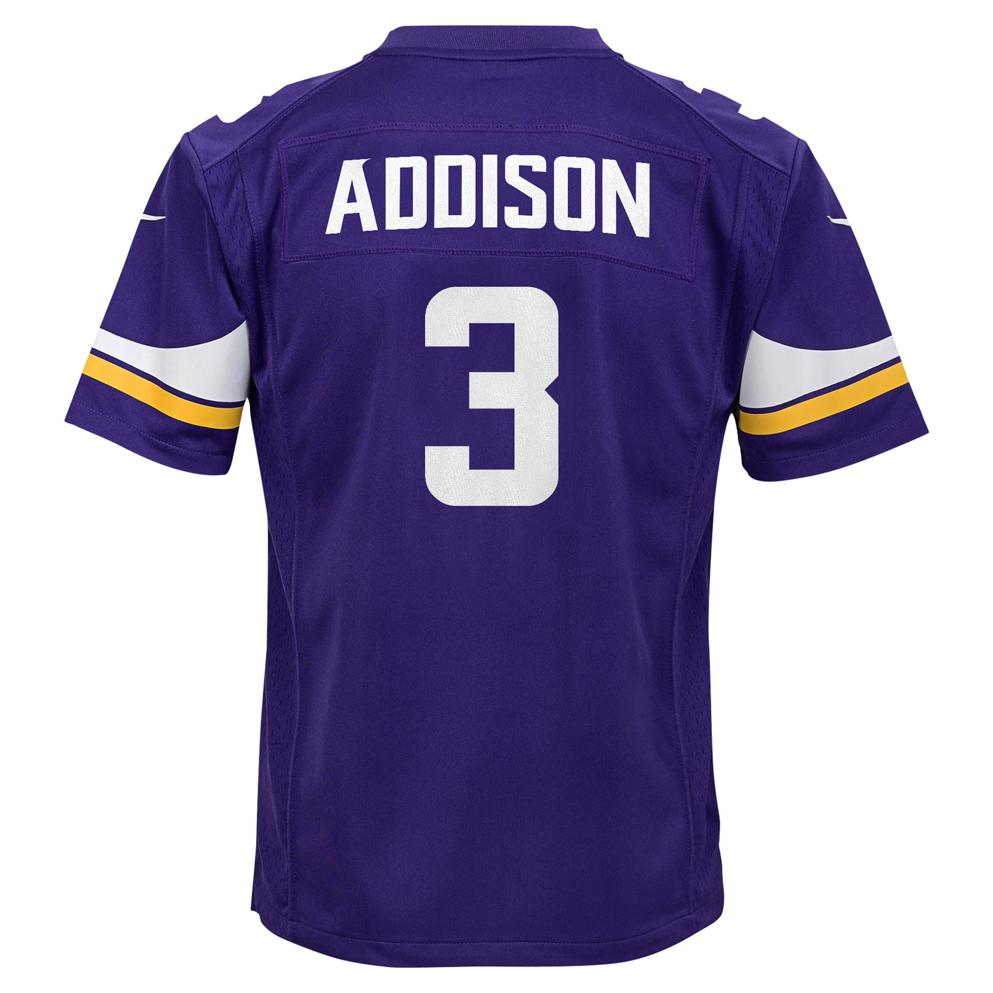 Jordan Addison Minnesota Vikings Youth Game Jersey - Purple - Image 4