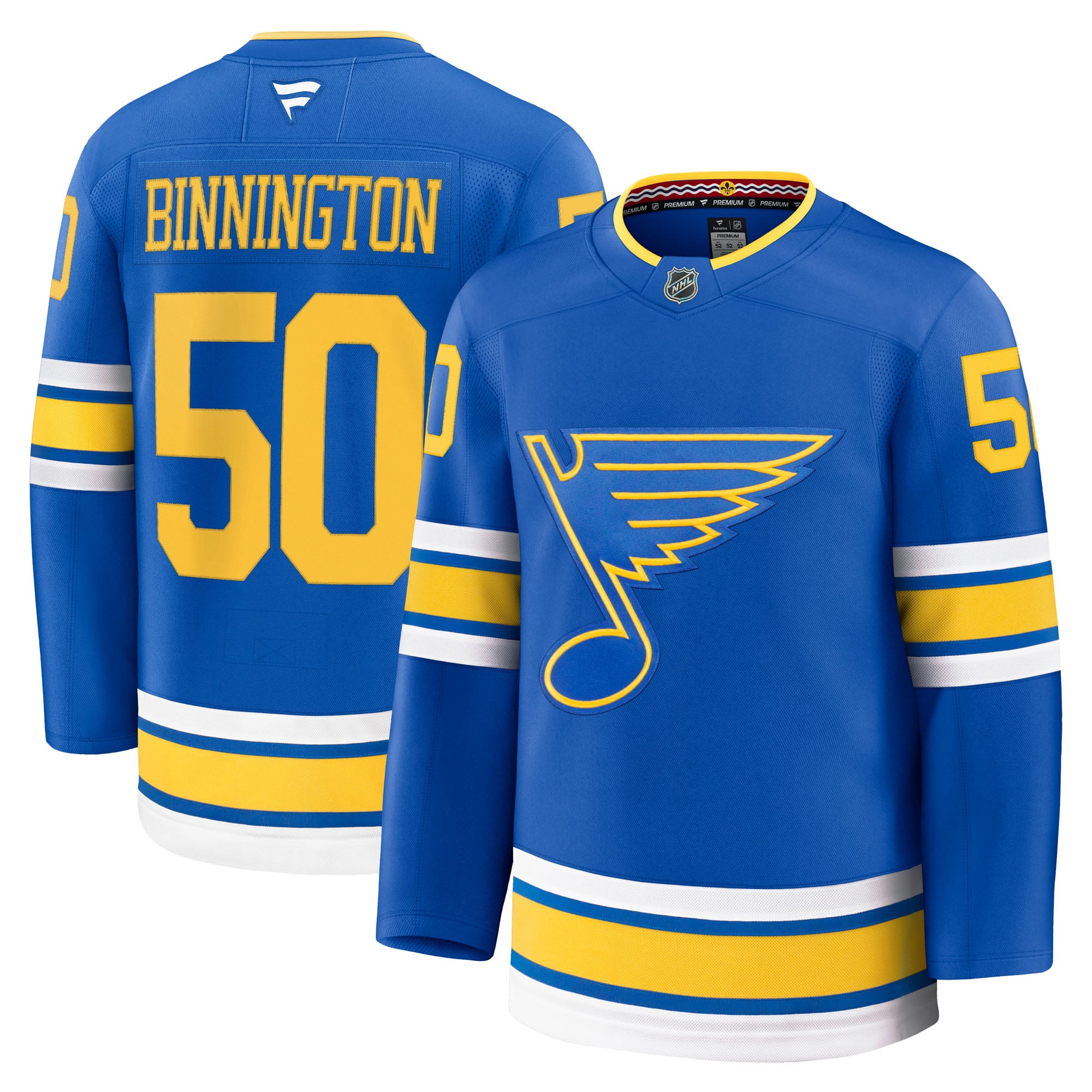 Jordan Binnington St. Louis Blues Home Premium Player Jersey - Blue - Image 2