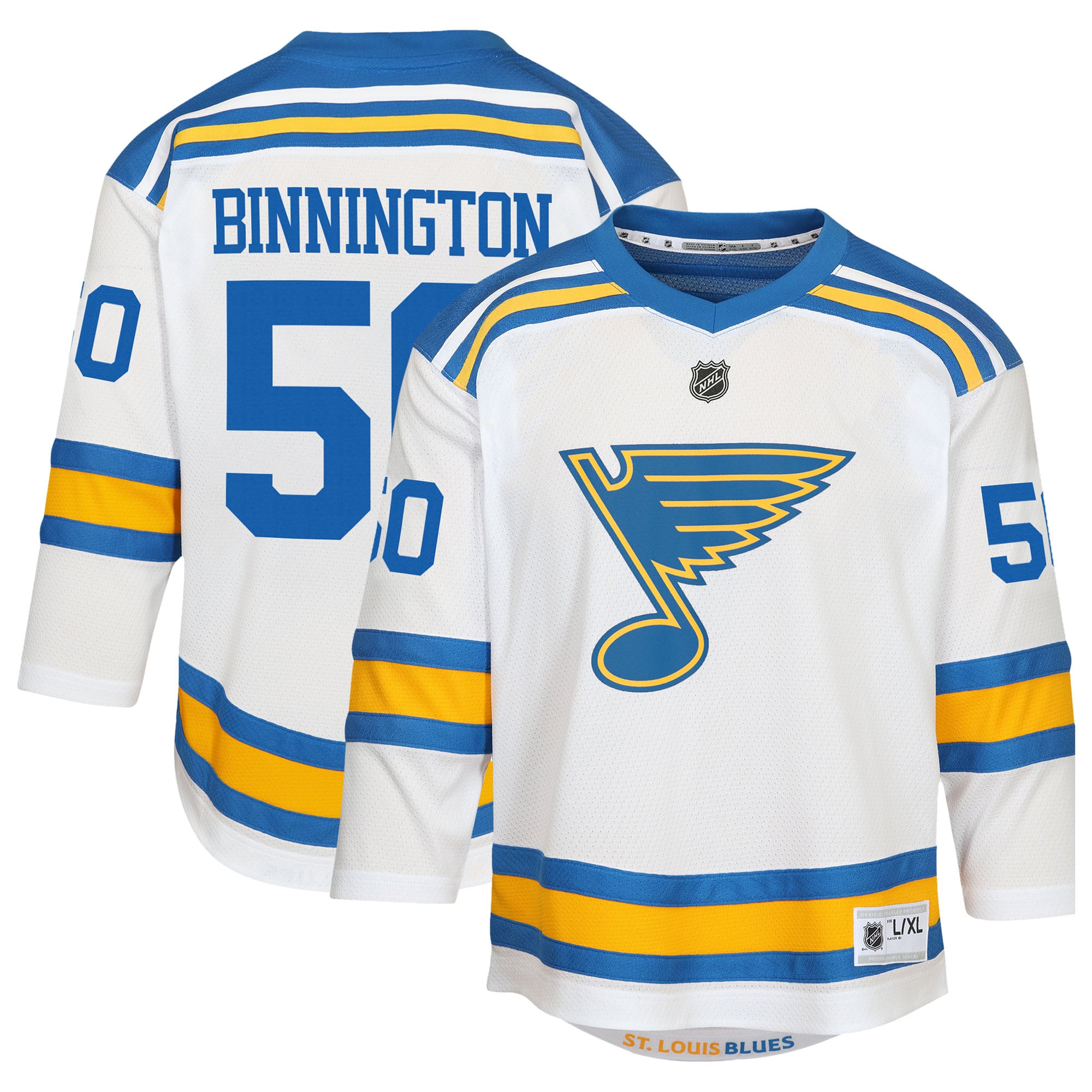 Jordan Binnington St. Louis Blues Outerstuff Youth Home Player Jersey - White