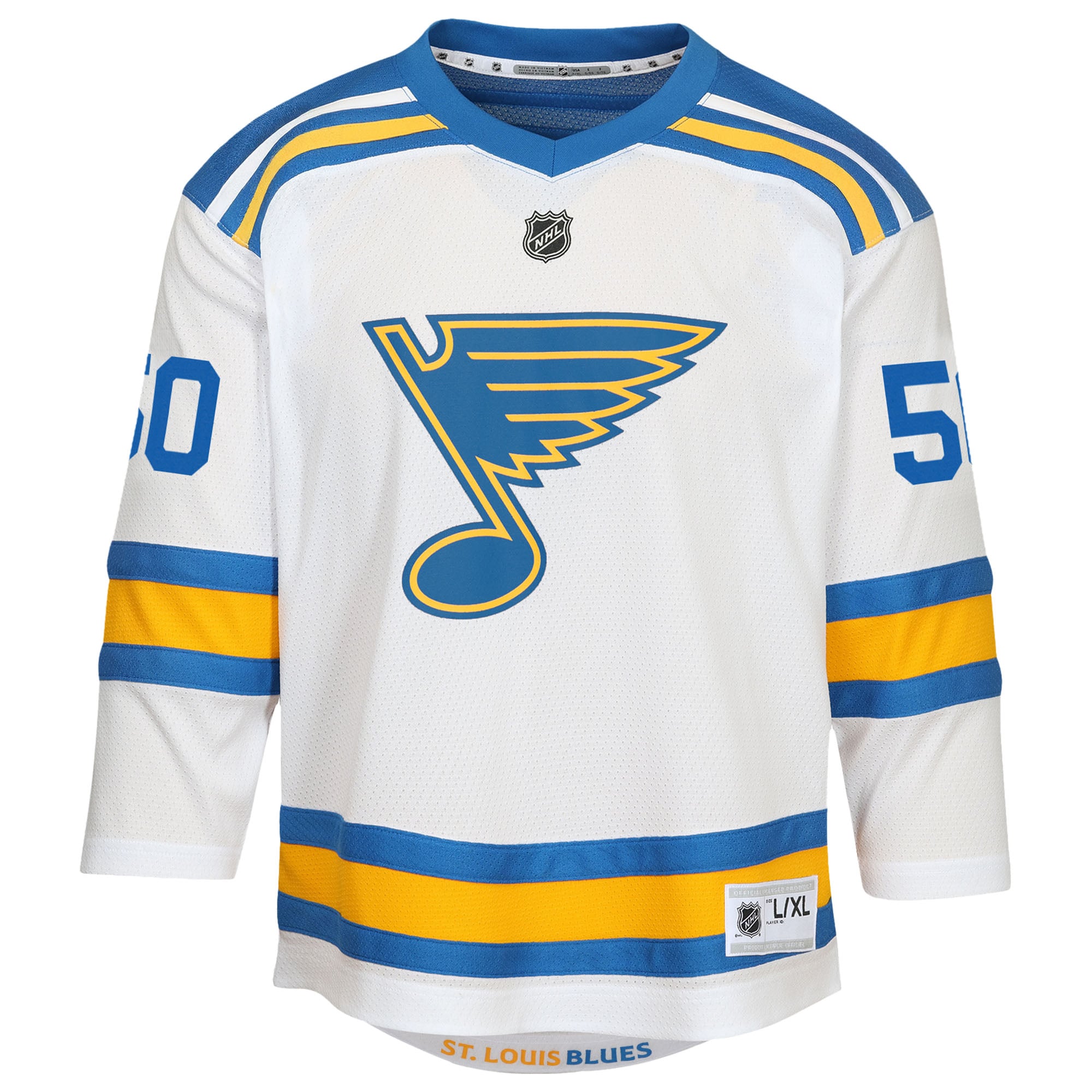 Jordan Binnington St. Louis Blues Youth Away Player Jersey - White - Image 3