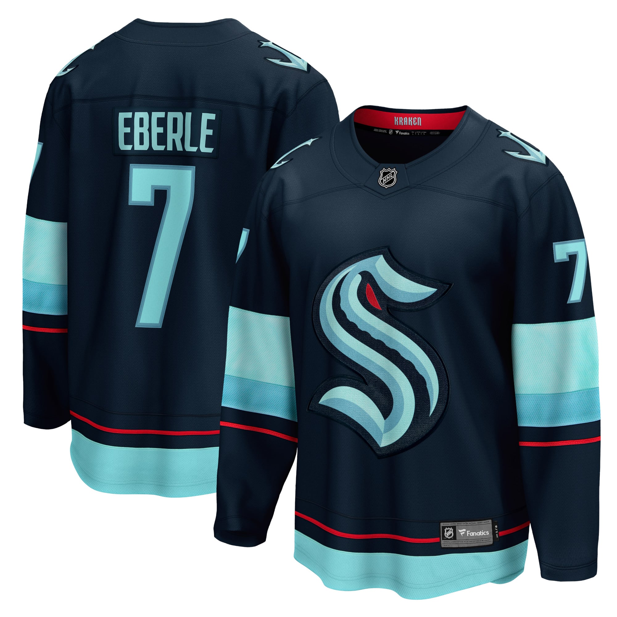 Jordan Eberle Seattle Kraken Home Breakaway Player Jersey - Navy - Image 2