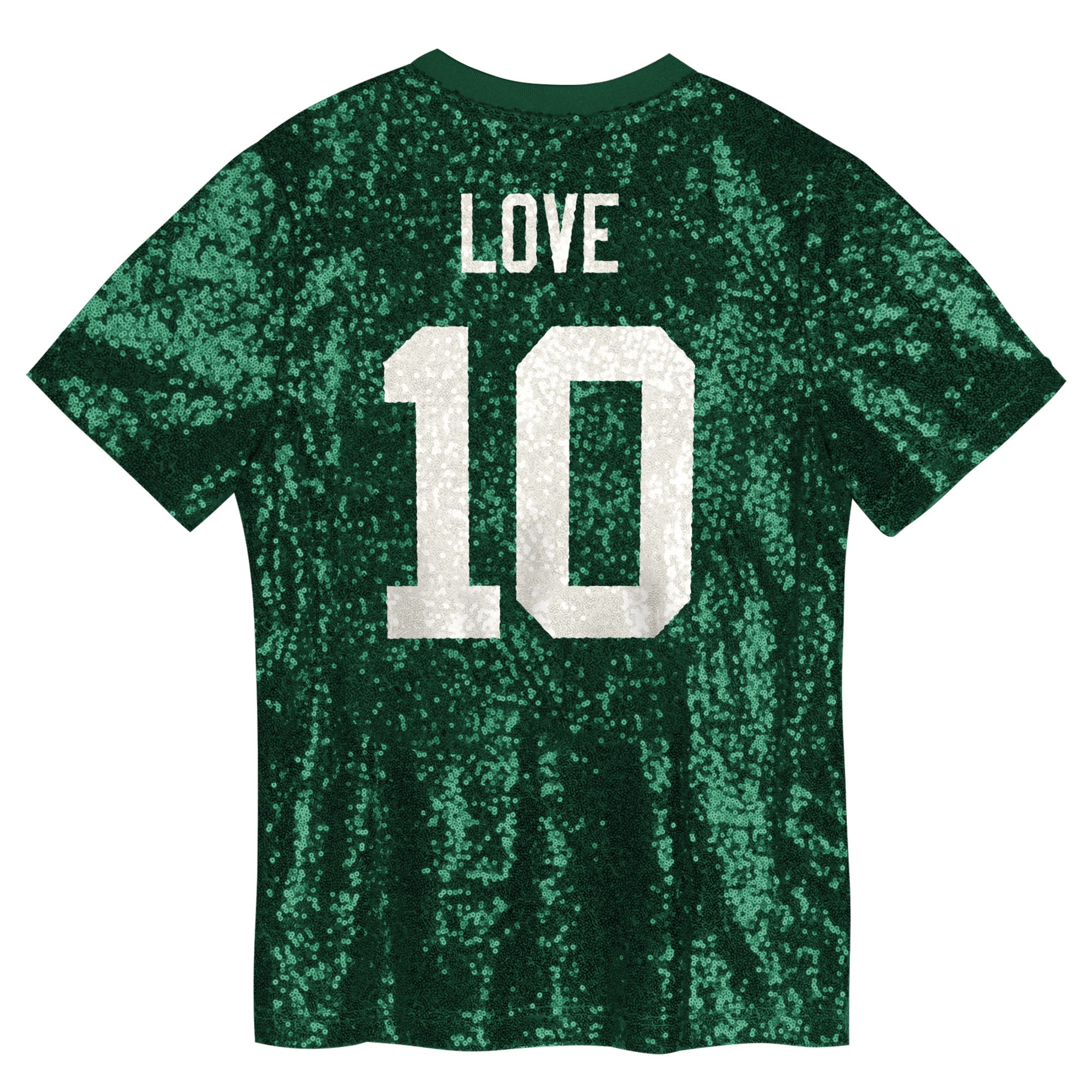 Jordan Love Green Bay Packers Girls Youth Sequin V-Neck Fashion Jersey - Green - Image 4