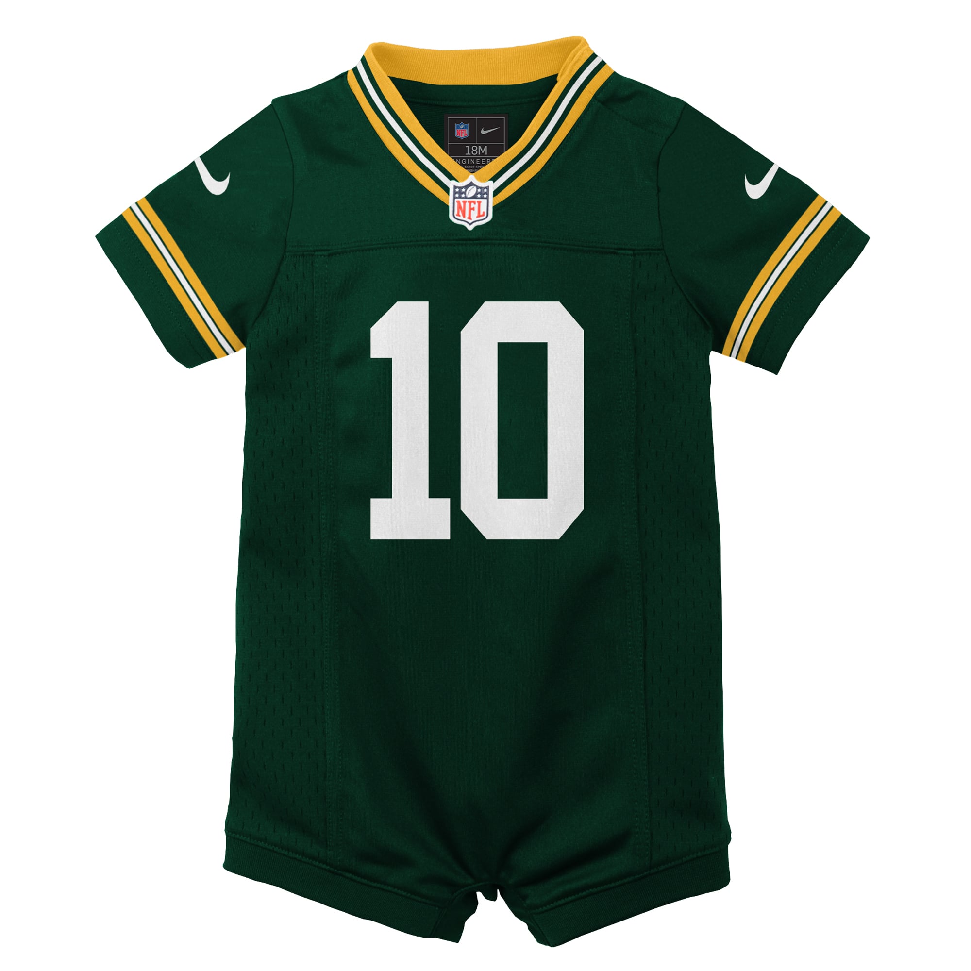 Jordan Love Green Bay Packers Newborn & Infant Game Romper Jersey - Green - Image 3