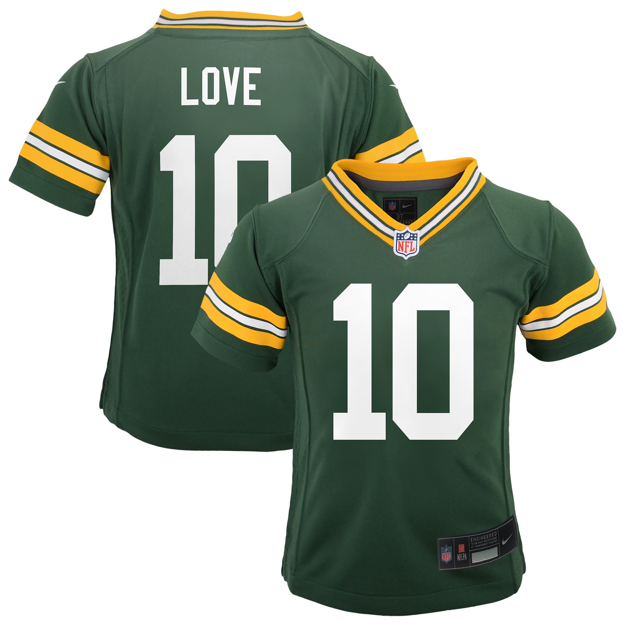Jordan Love Green Bay Packers Preschool Team Player Game Jersey - Green - Image 2