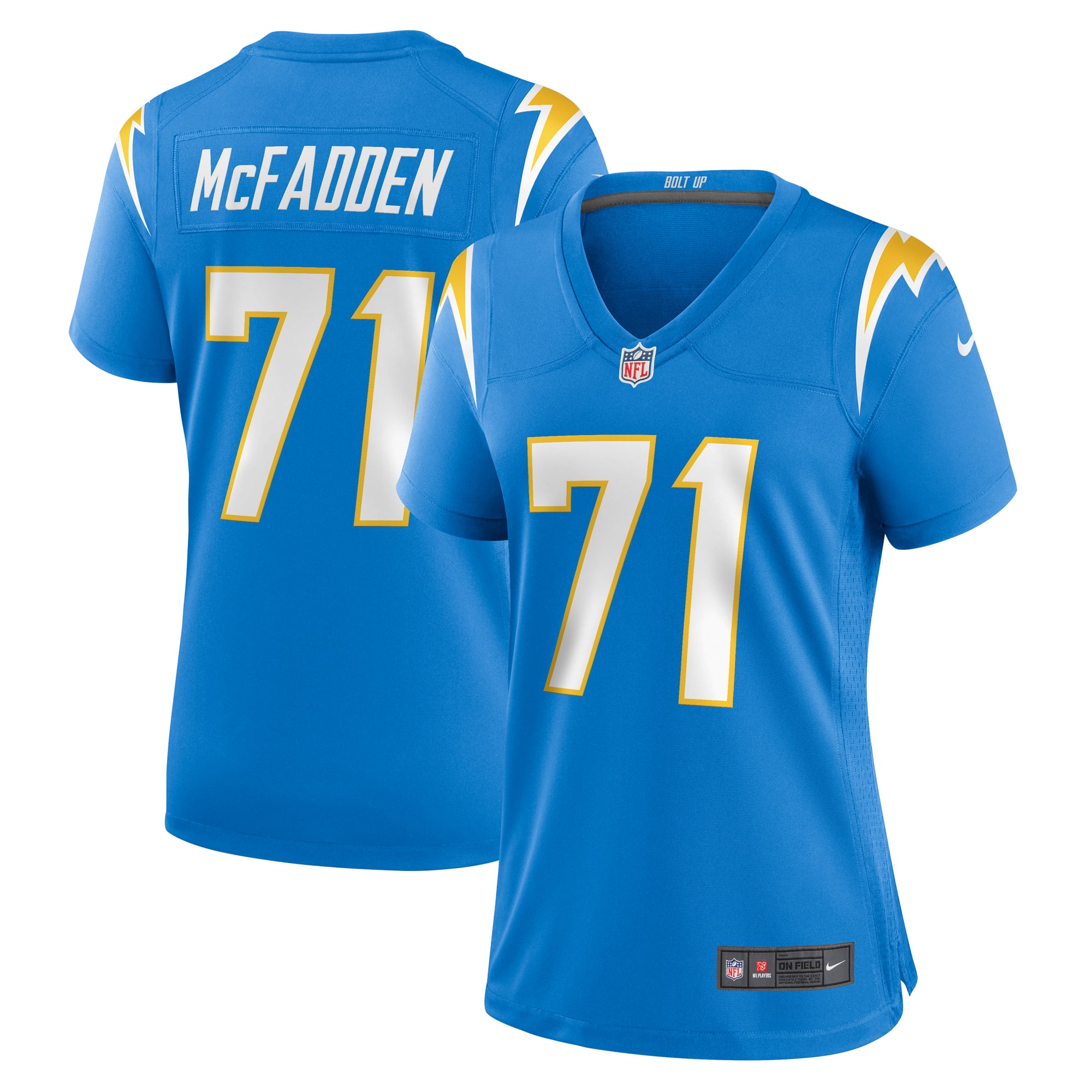 Jordan McFadden Los Angeles Chargers Women's Team Game Jersey - Powder Blue - Image 2