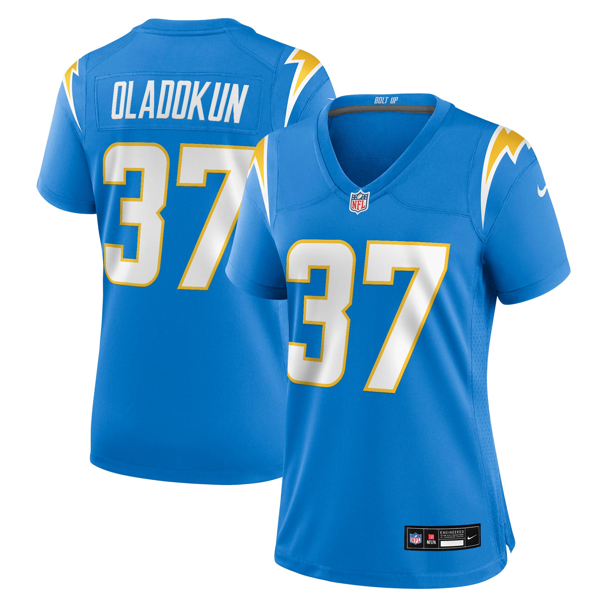 Jordan Oladokun Los Angeles Chargers Women's Team Game Jersey - Powder Blue - Image 2