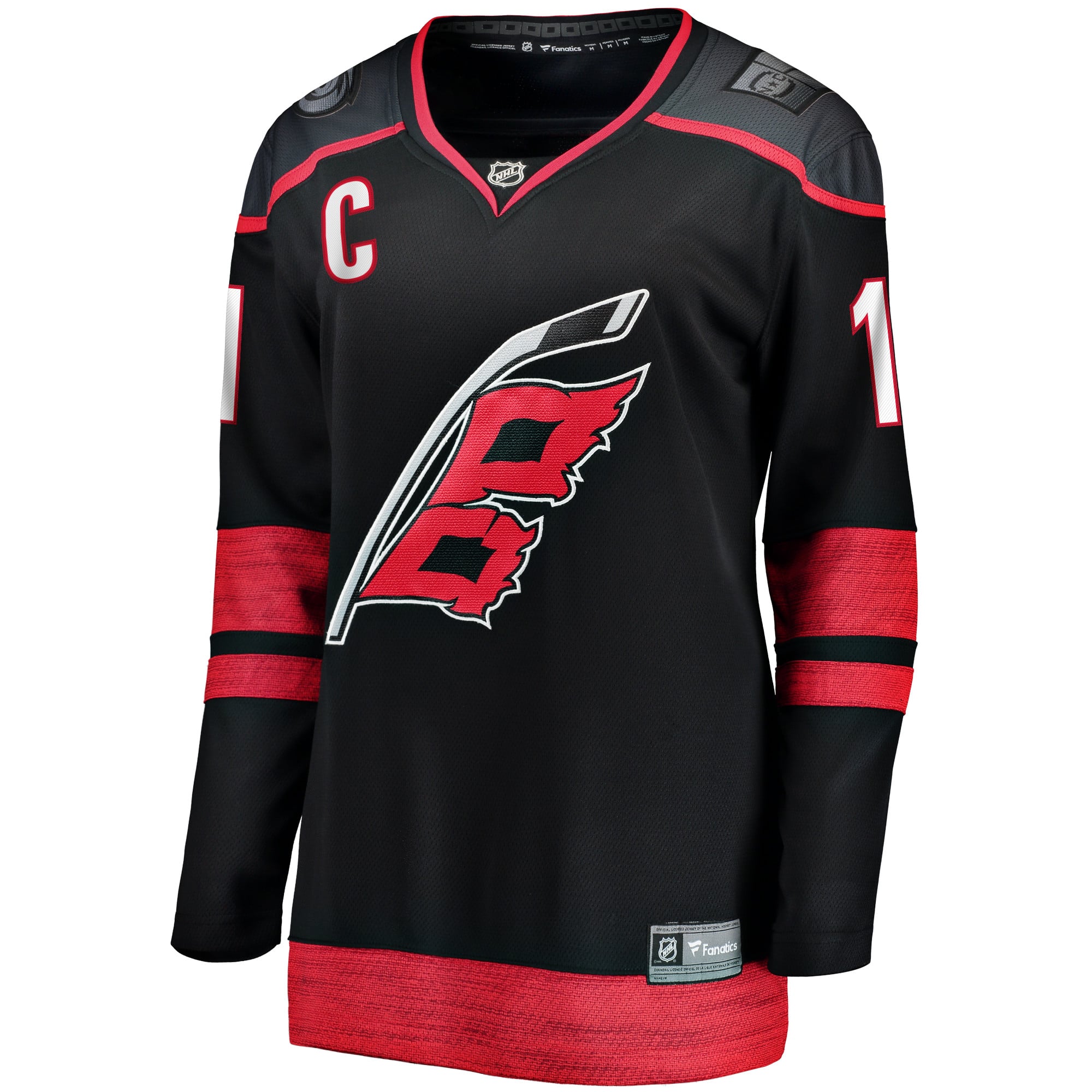 Jordan Staal Carolina Hurricanes Women's Home Captain Patch Breakaway Player Jersey - Black - Image 3