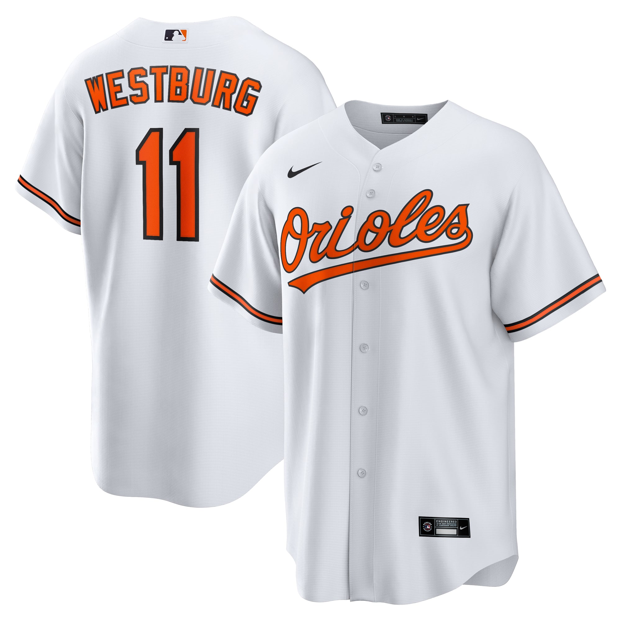 Jordan Westburg Baltimore Orioles Home Jersey - White - Image 2