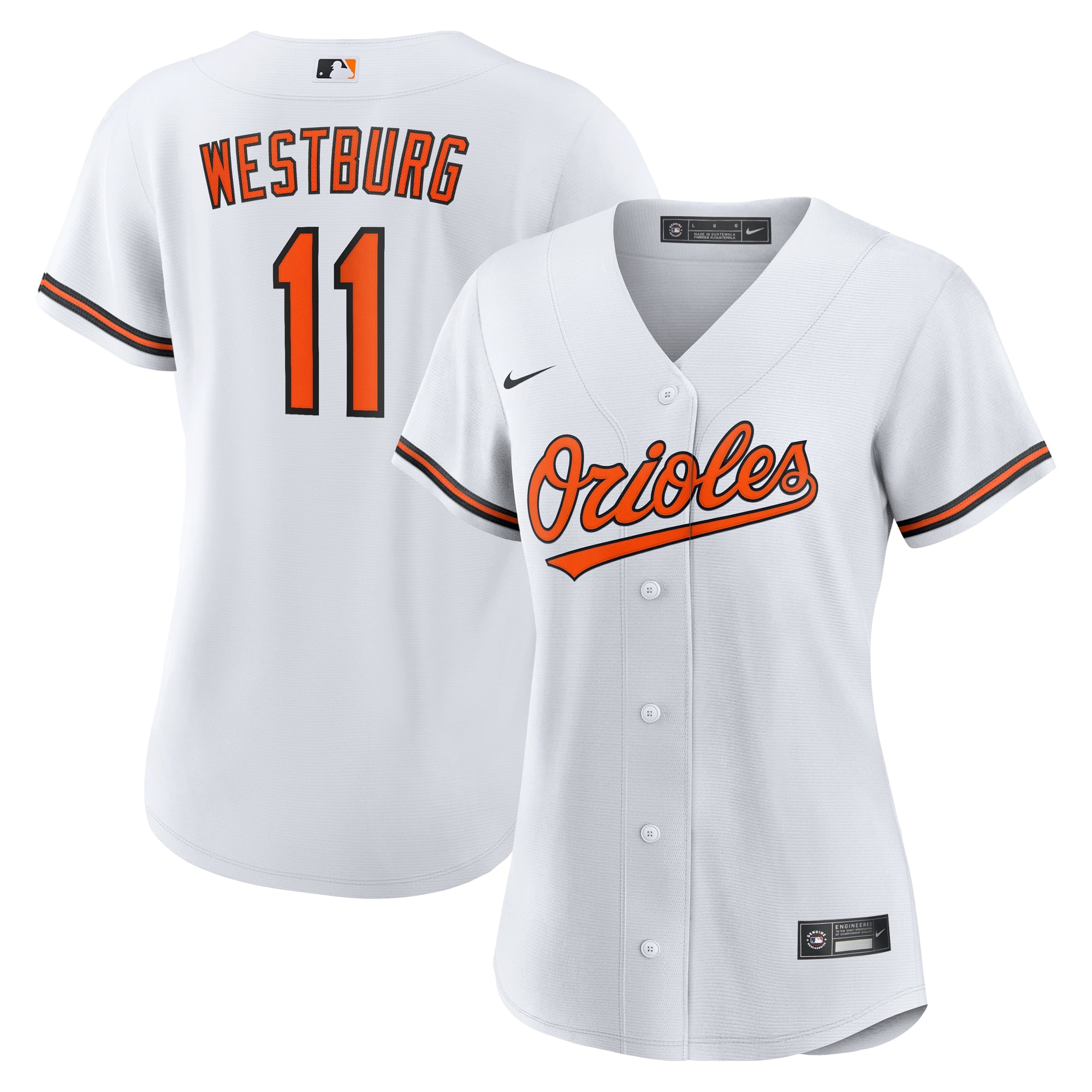 Jordan Westburg Baltimore Orioles Women's Home Jersey - White - Image 2