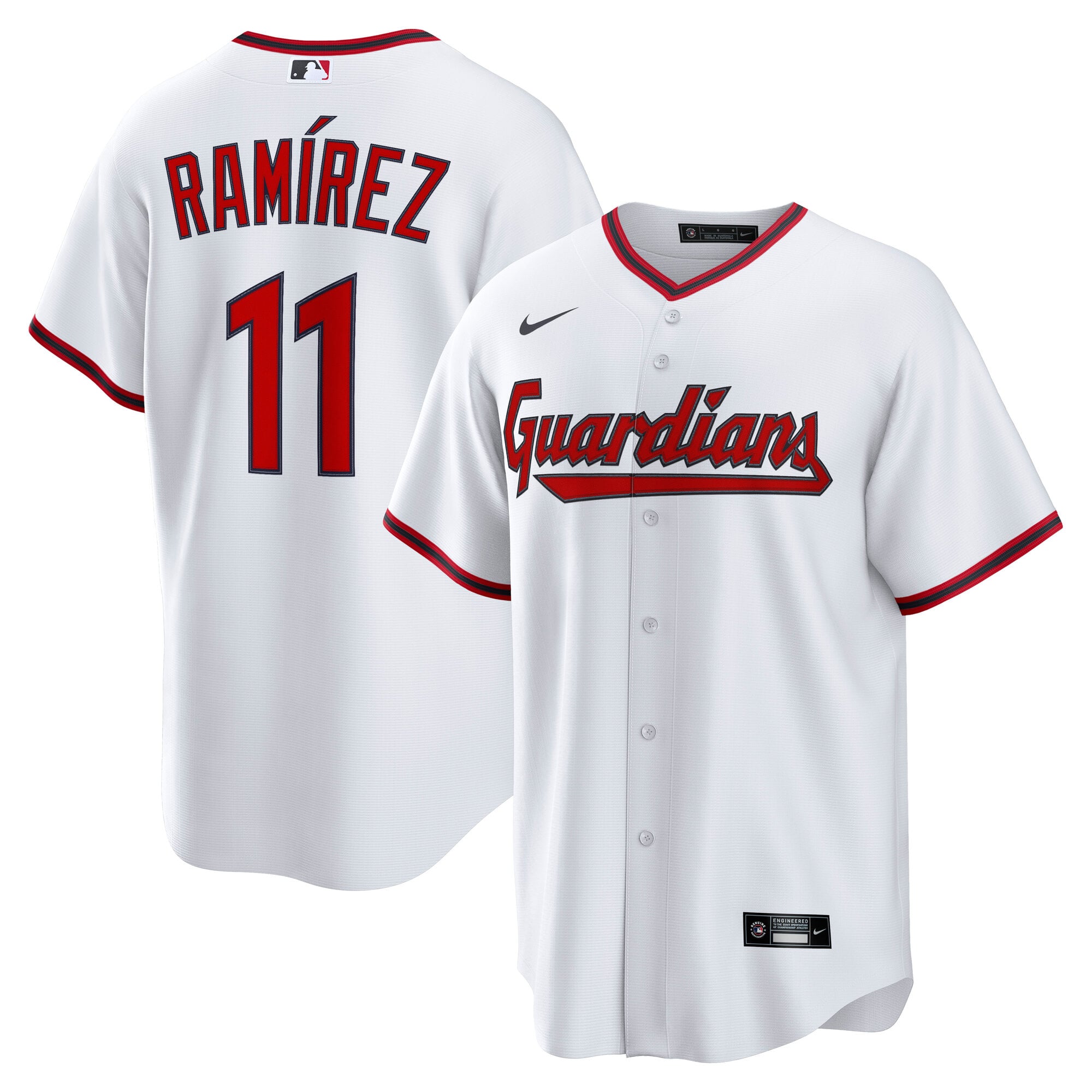 José Ramírez Cleveland Guardians Home Jersey - White - Image 2