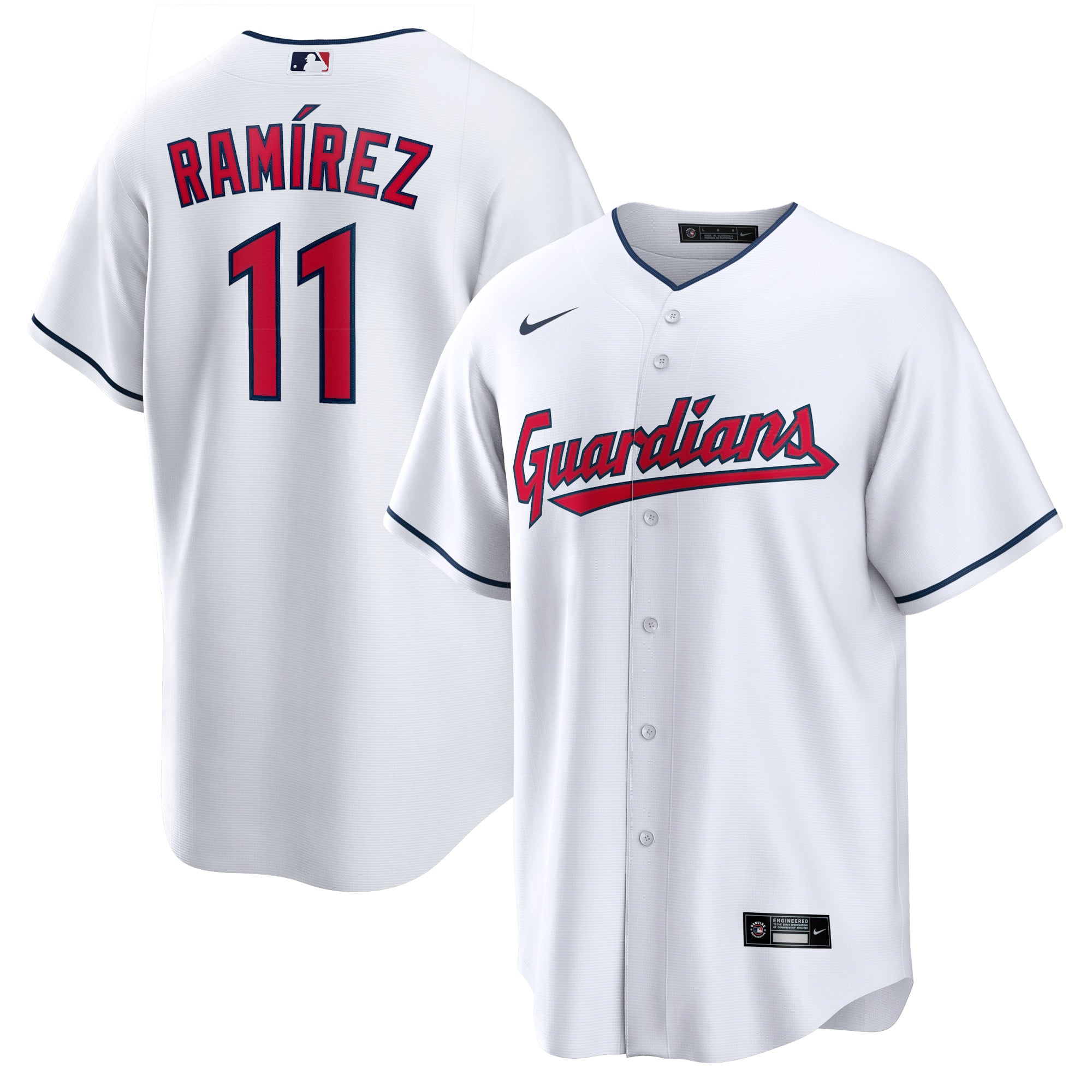 José Ramírez Cleveland Guardians Player Jersey - White - Image 2