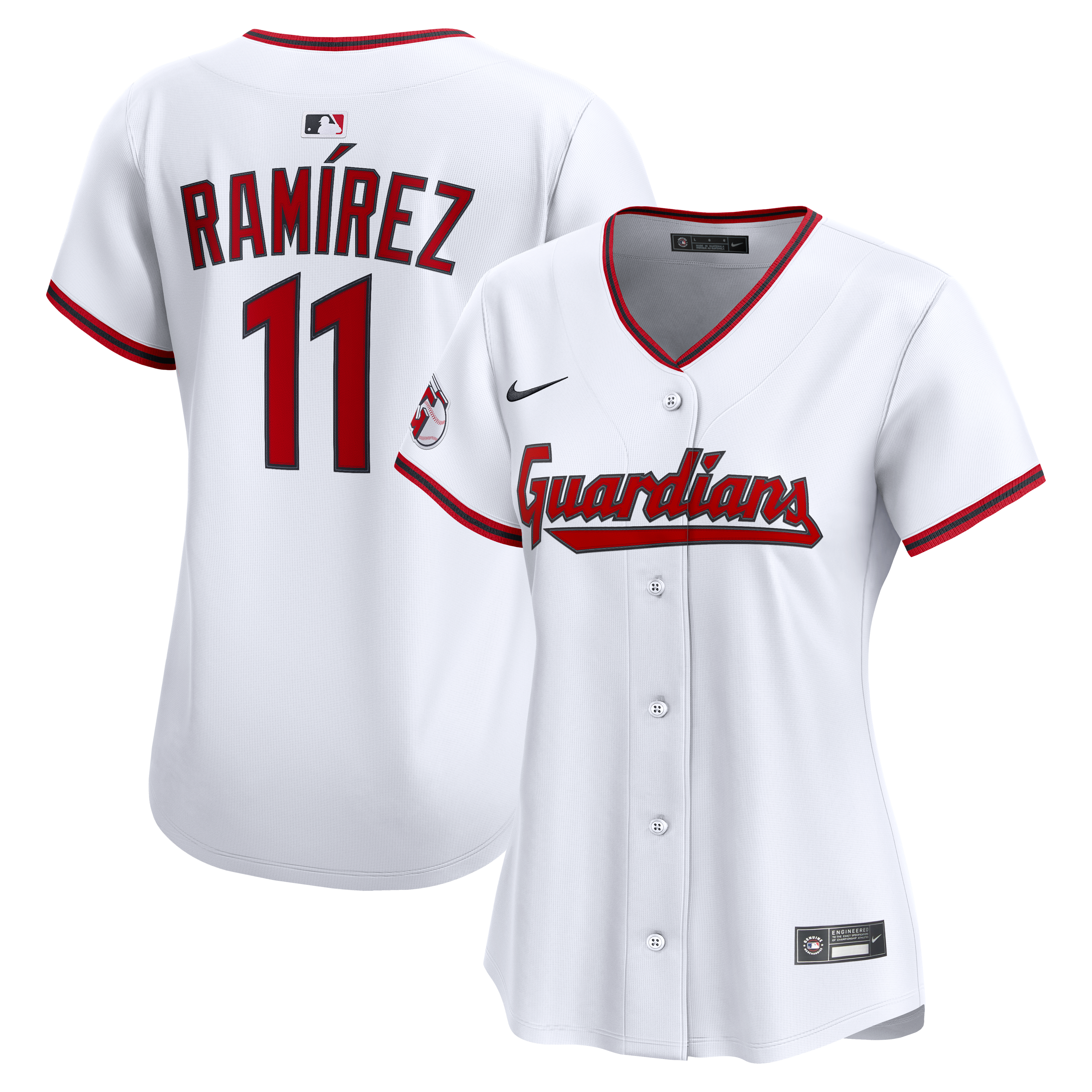 José Ramírez Cleveland Guardians Women's Home Limited Player Jersey - White - Image 2