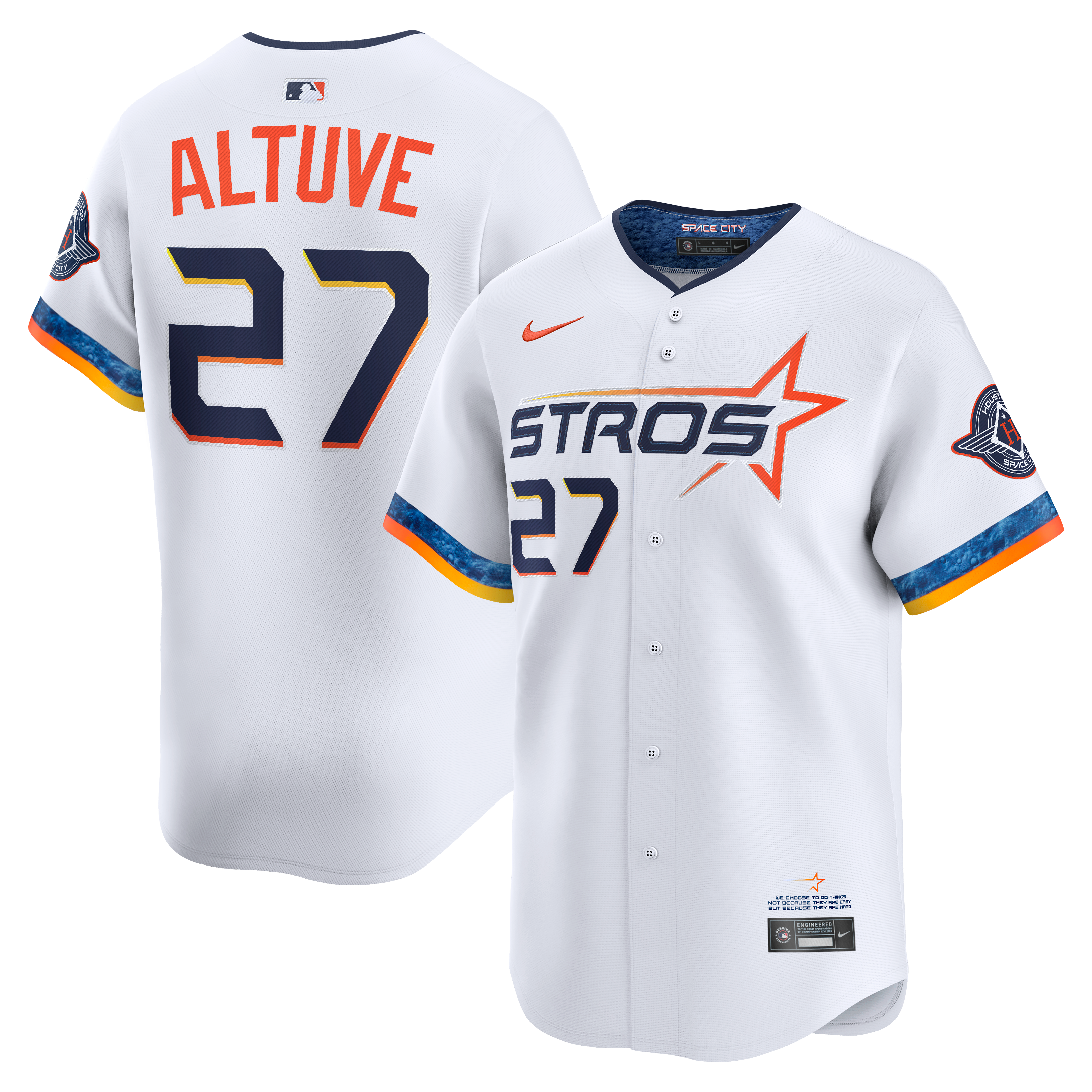 Jose Altuve Houston Astros 2025 City Connect Limited Player Jersey - White - Image 2