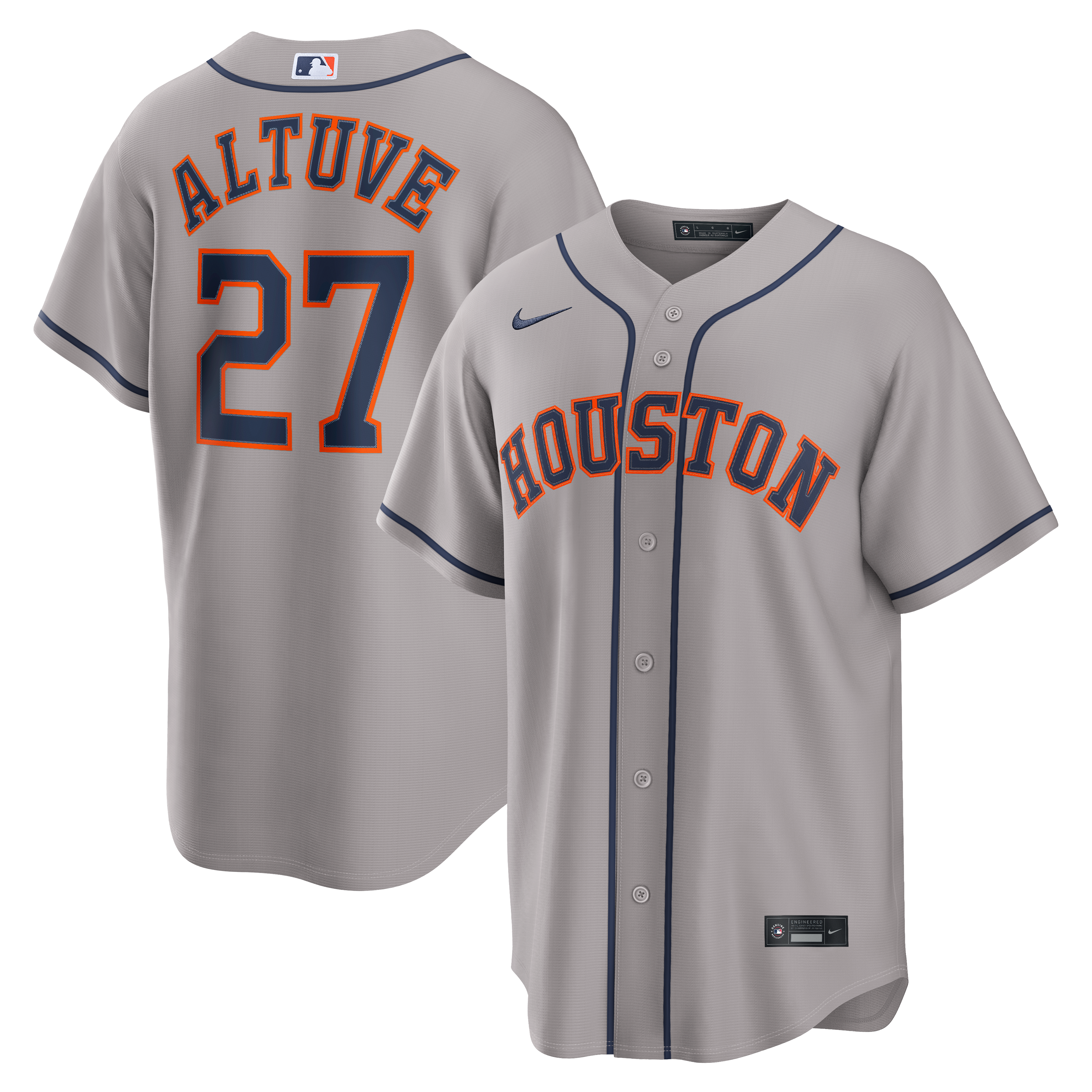 Jose Altuve Houston Astros Alternate Jersey - Gray