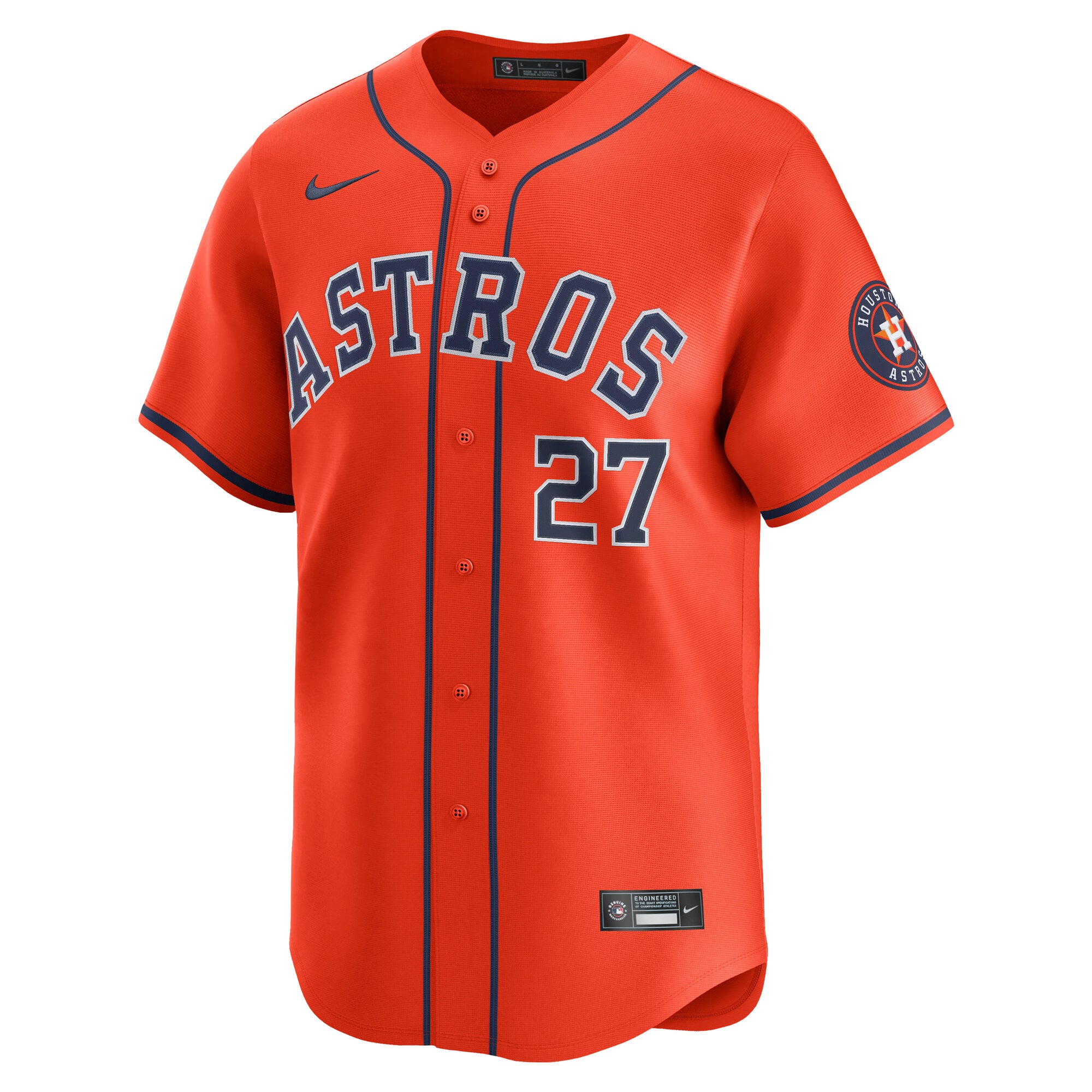 Jose Altuve Houston Astros Home Limited Player Jersey - Orange - Image 3