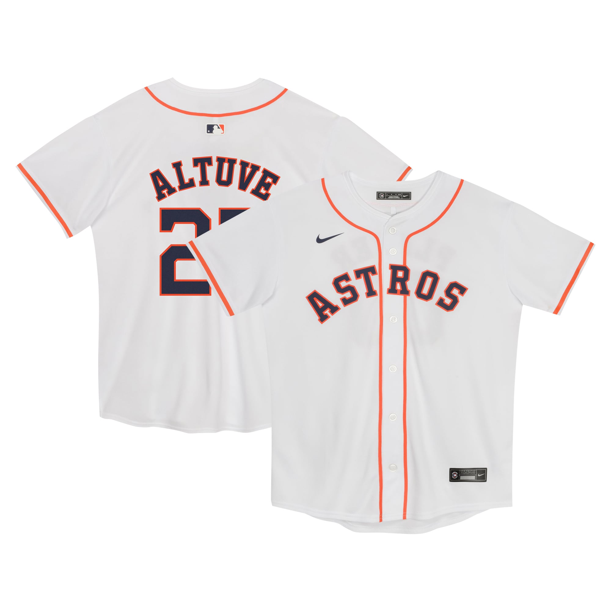 Jose Altuve Houston Astros Preschool Home Game Jersey - White - Image 2