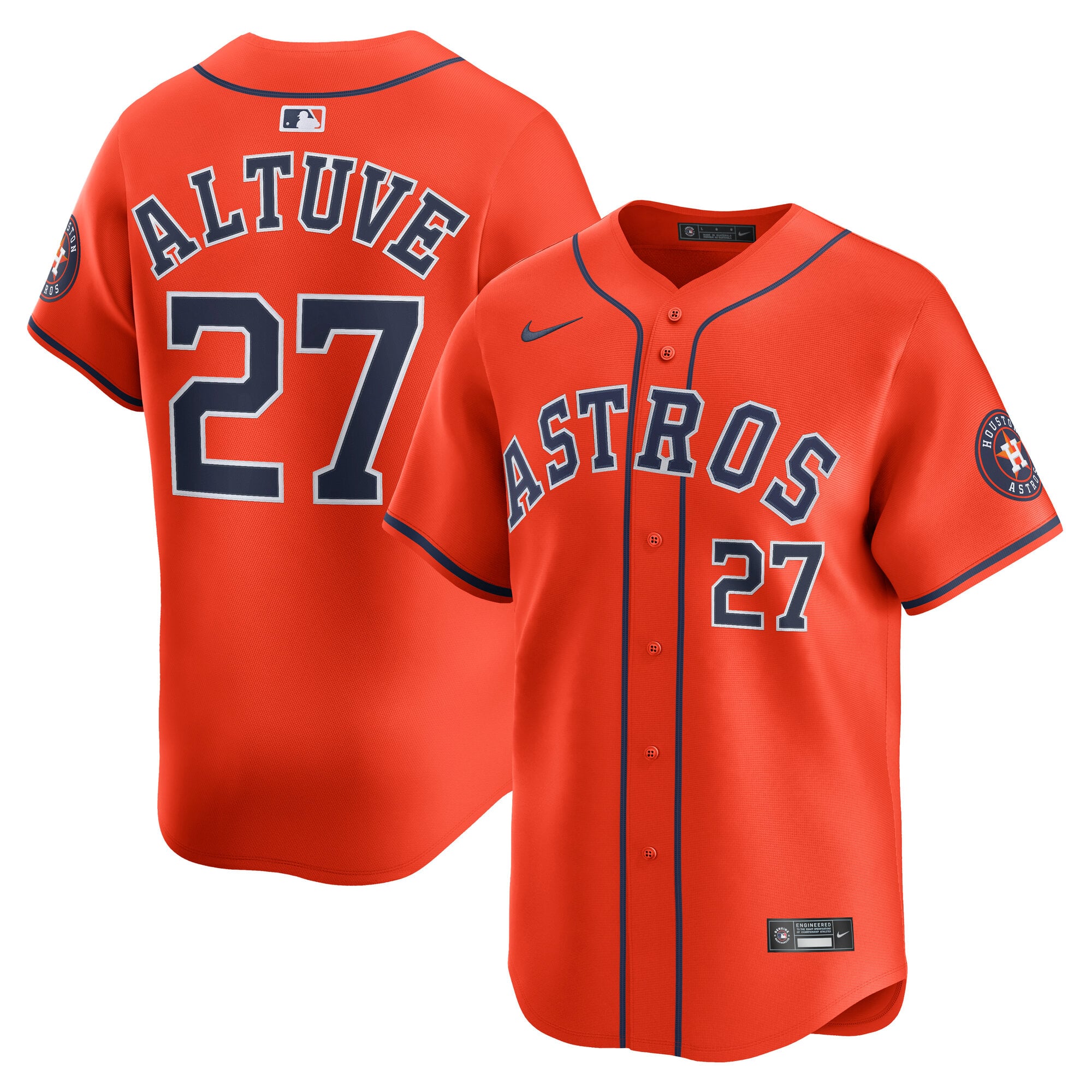 Jose Altuve Houston Astros Road Limited Player Jersey - Orange