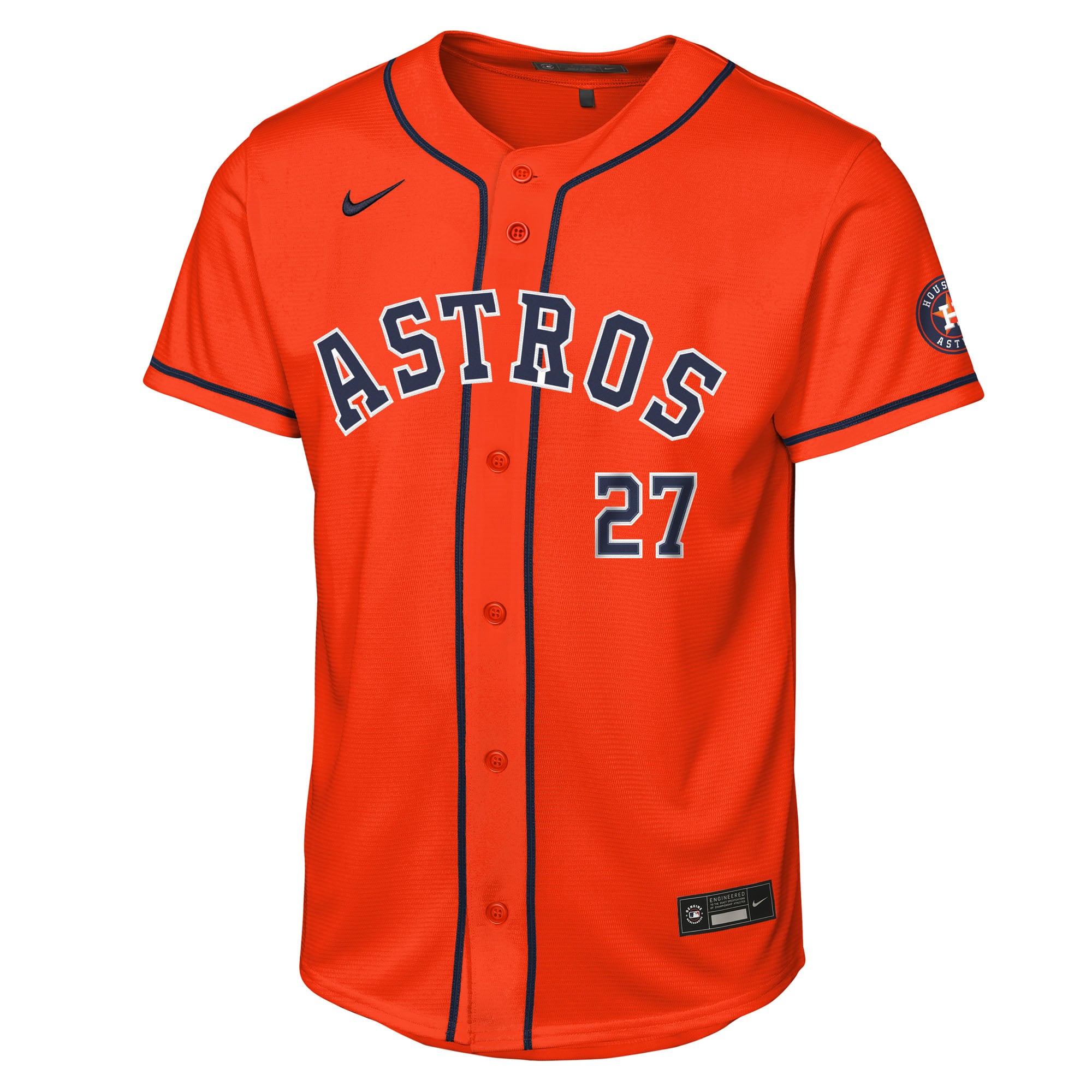 Jose Altuve Houston Astros Youth Alternate Stadium Jersey - Orange - Image 3