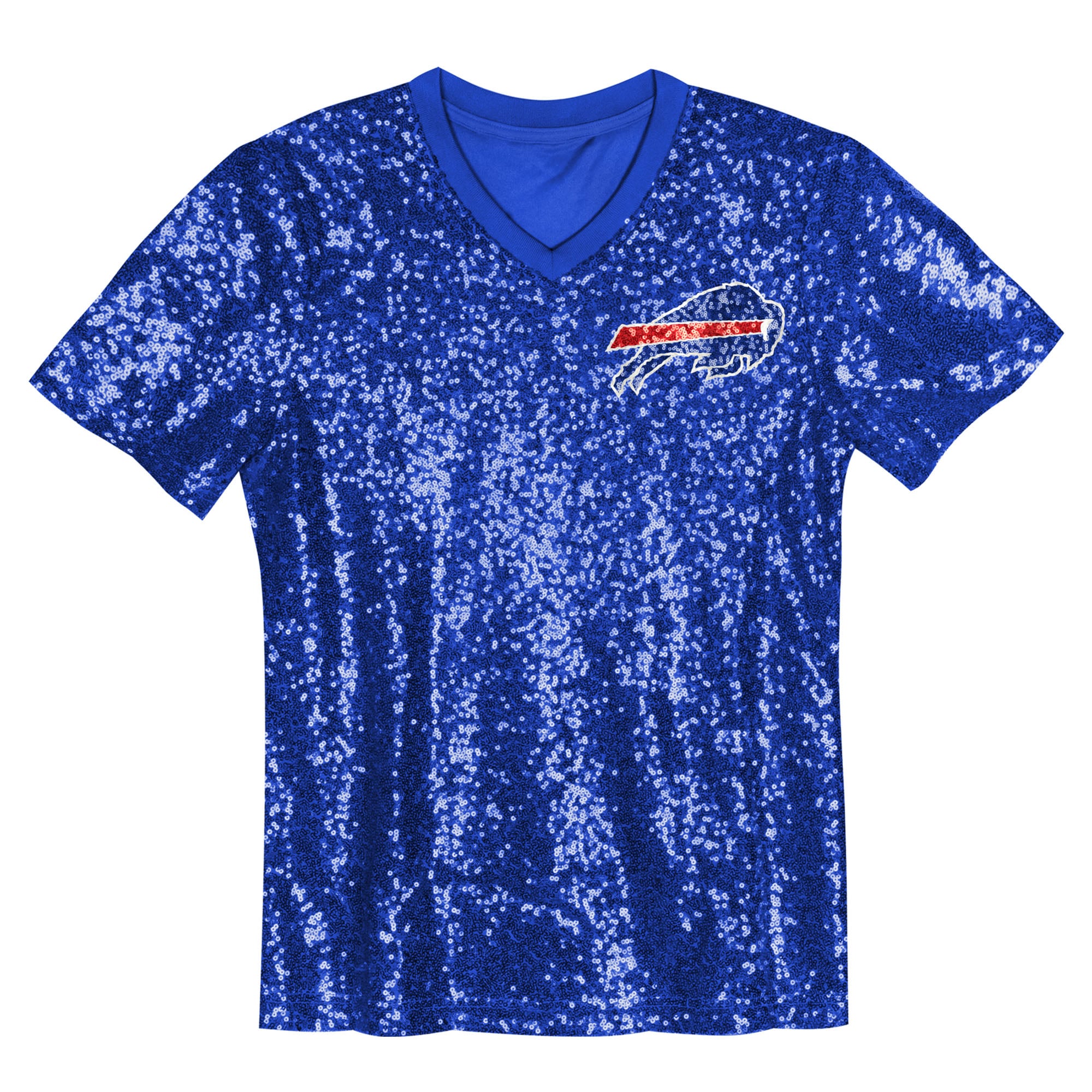 Josh Allen Buffalo Bills Girls Youth Sequin V-Neck Fashion Jersey - Royal - Image 3