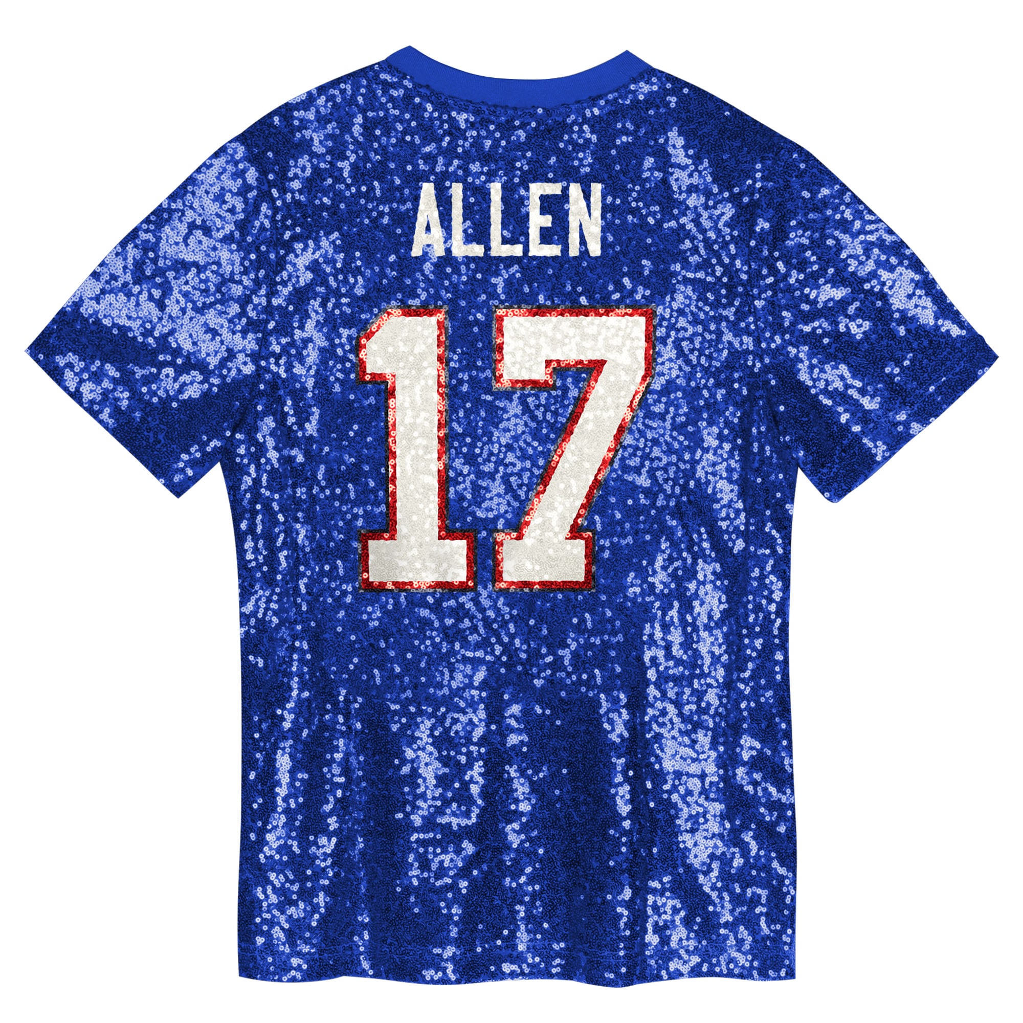 Josh Allen Buffalo Bills Girls Youth Sequin V-Neck Fashion Jersey - Royal - Image 4