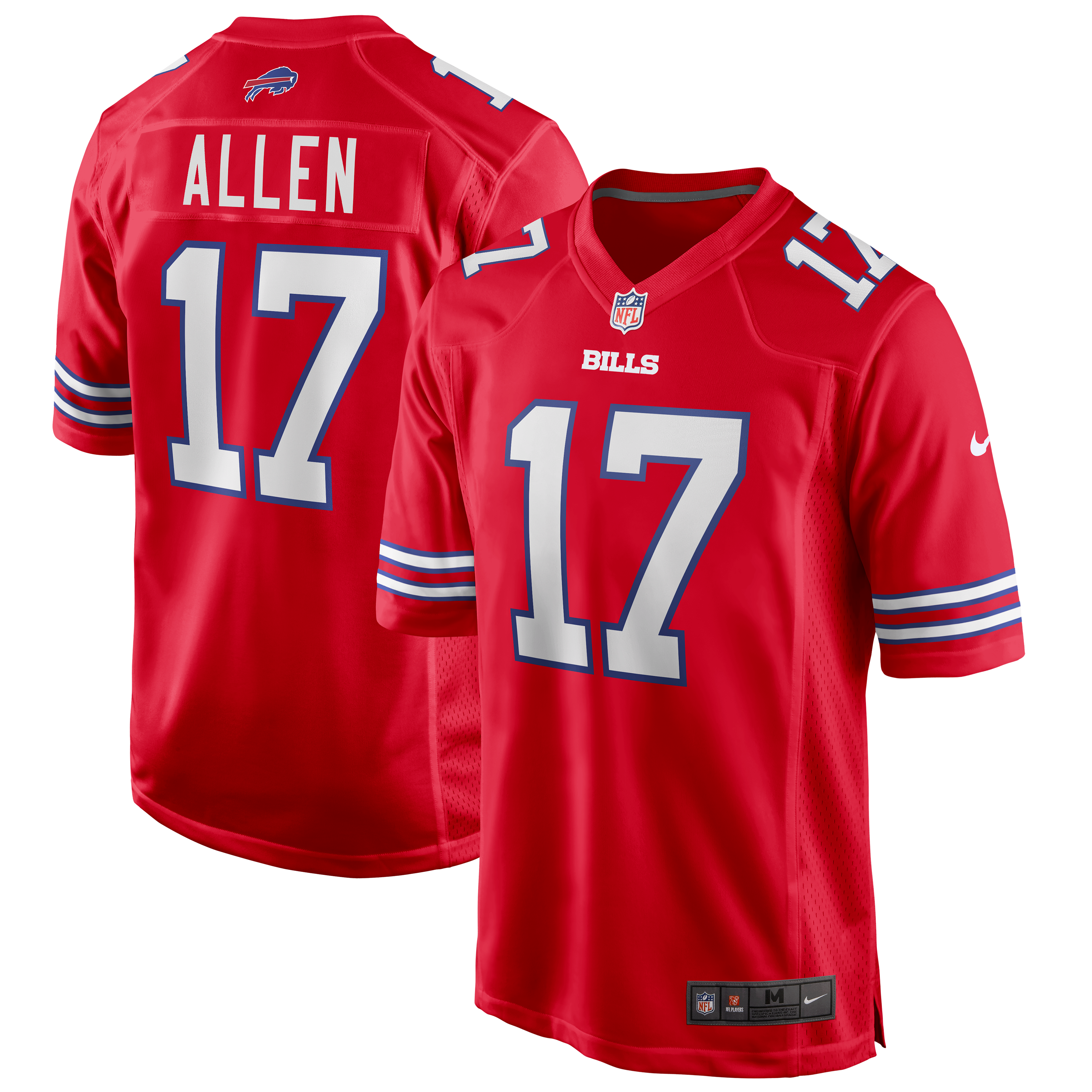 Josh Allen Buffalo Bills Team Game Player Jersey - Red - Image 2