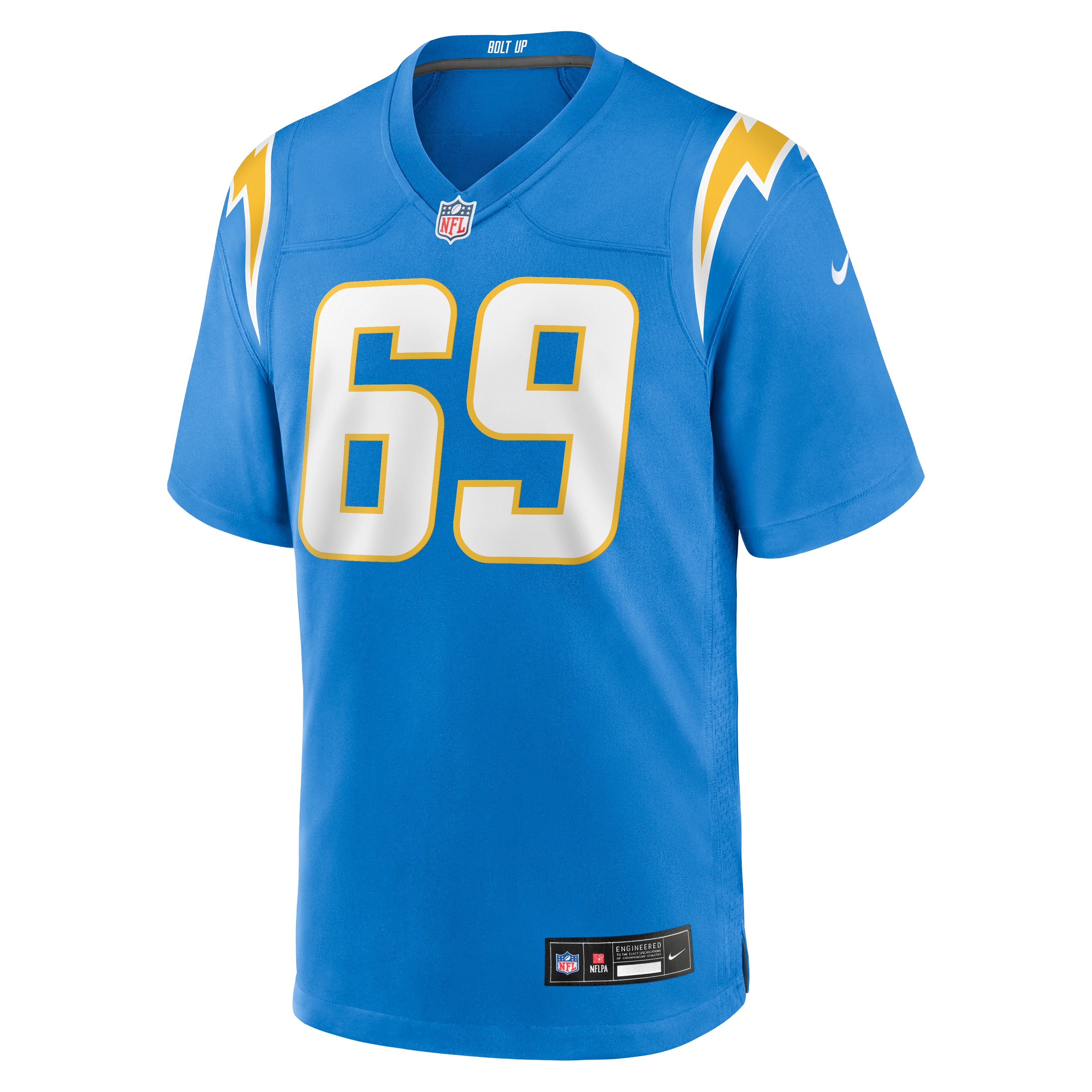 Josh Fuga Los Angeles Chargers Team Game Jersey - Powder Blue - Image 3