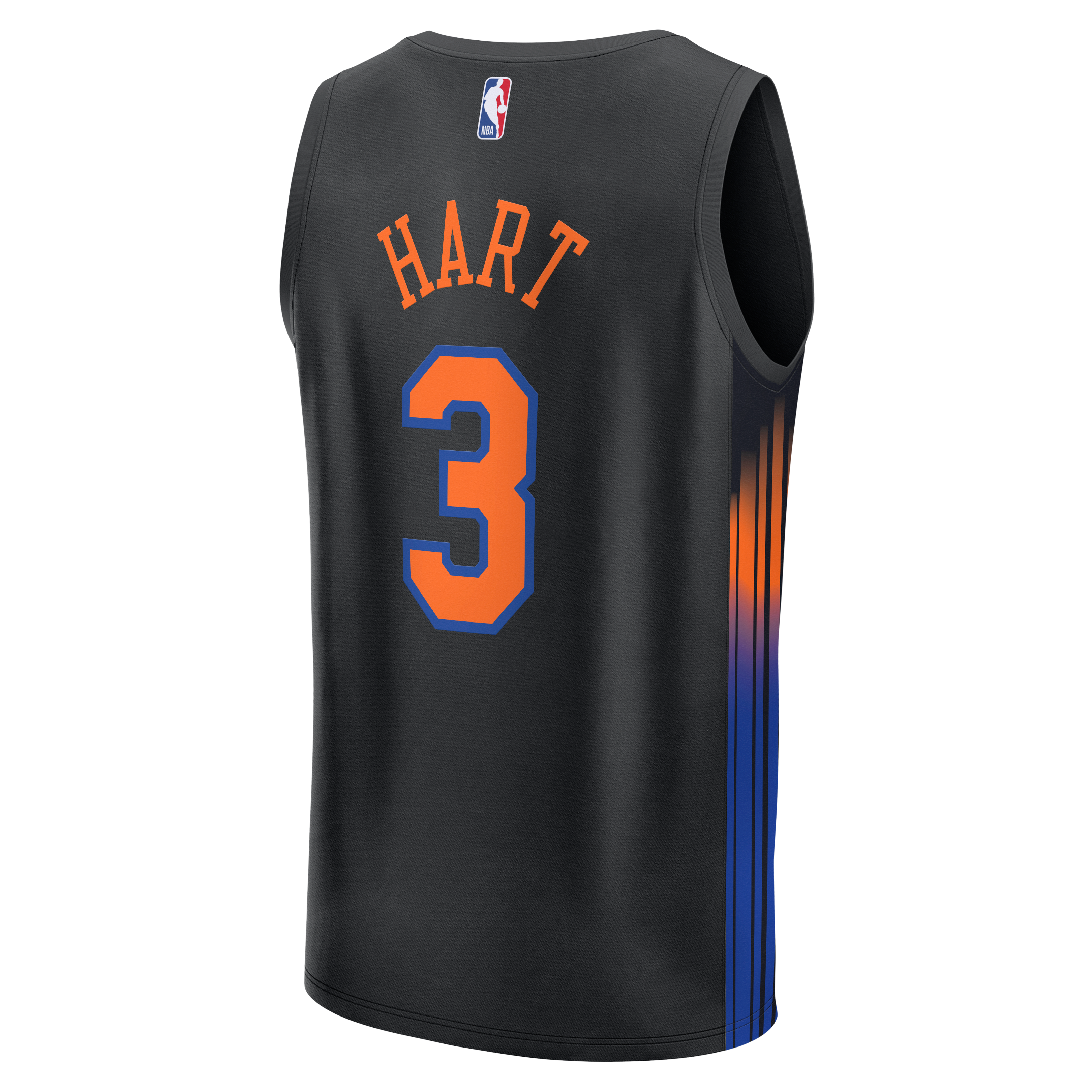 Josh Hart New York Knicks Youth Fast Break Jersey - Statement Edition - Black - Image 4
