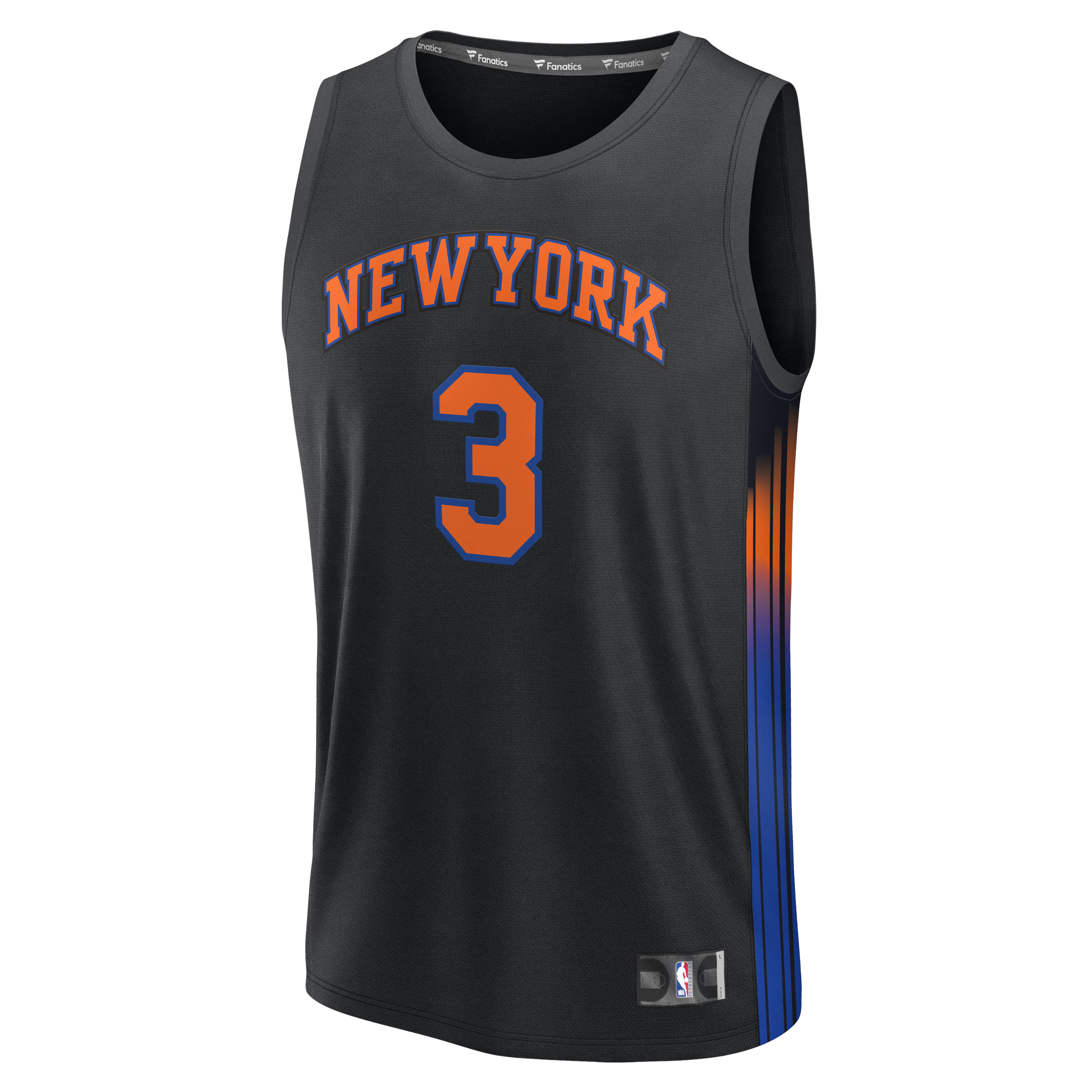 Josh Hart New York Knicks Youth Fast Break Jersey - Statement Edition - Black - Image 3