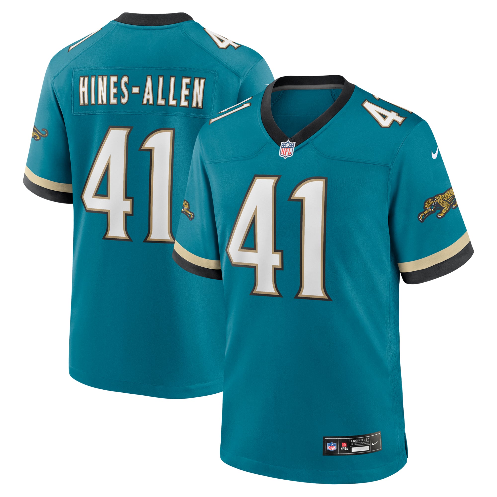 Josh Hines-Allen Jacksonville Jaguars Prowler Throwback Player Game Jersey - Teal - Image 2