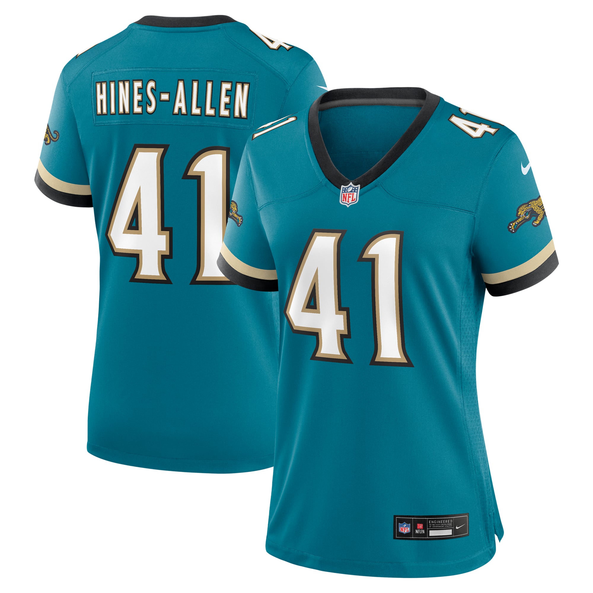 Josh Hines-Allen Jacksonville Jaguars Women's Prowler Throwback Game Jersey - Teal - Image 2