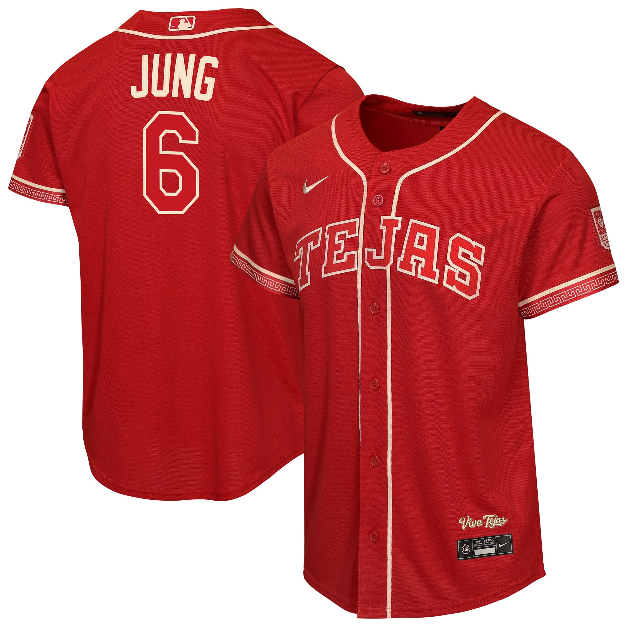 Josh Jung Texas Rangers Youth 2026 City Connect Stadium Jersey - Red - Image 2