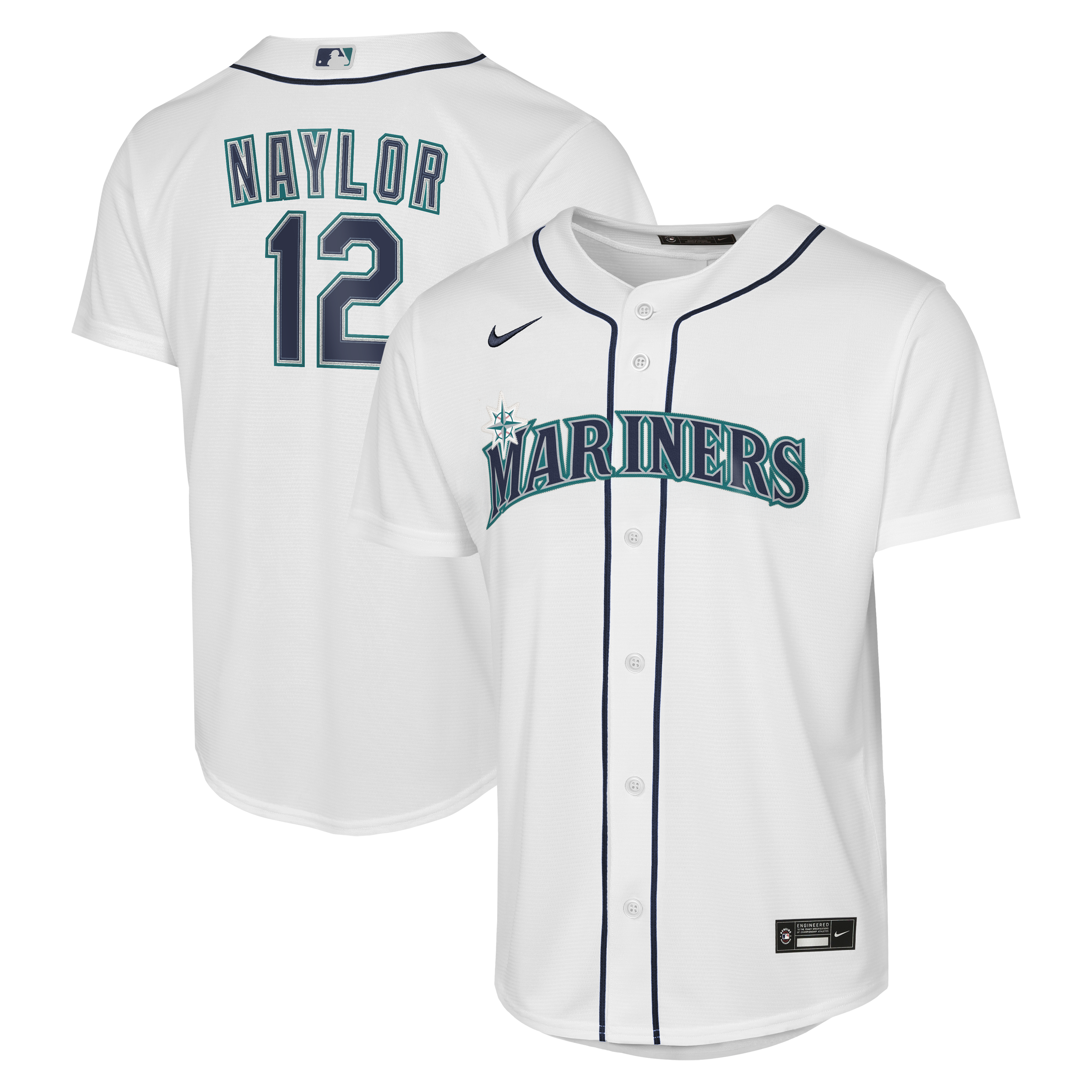 Josh Naylor Seattle Mariners Youth Home Baseline Jersey - White - Image 2