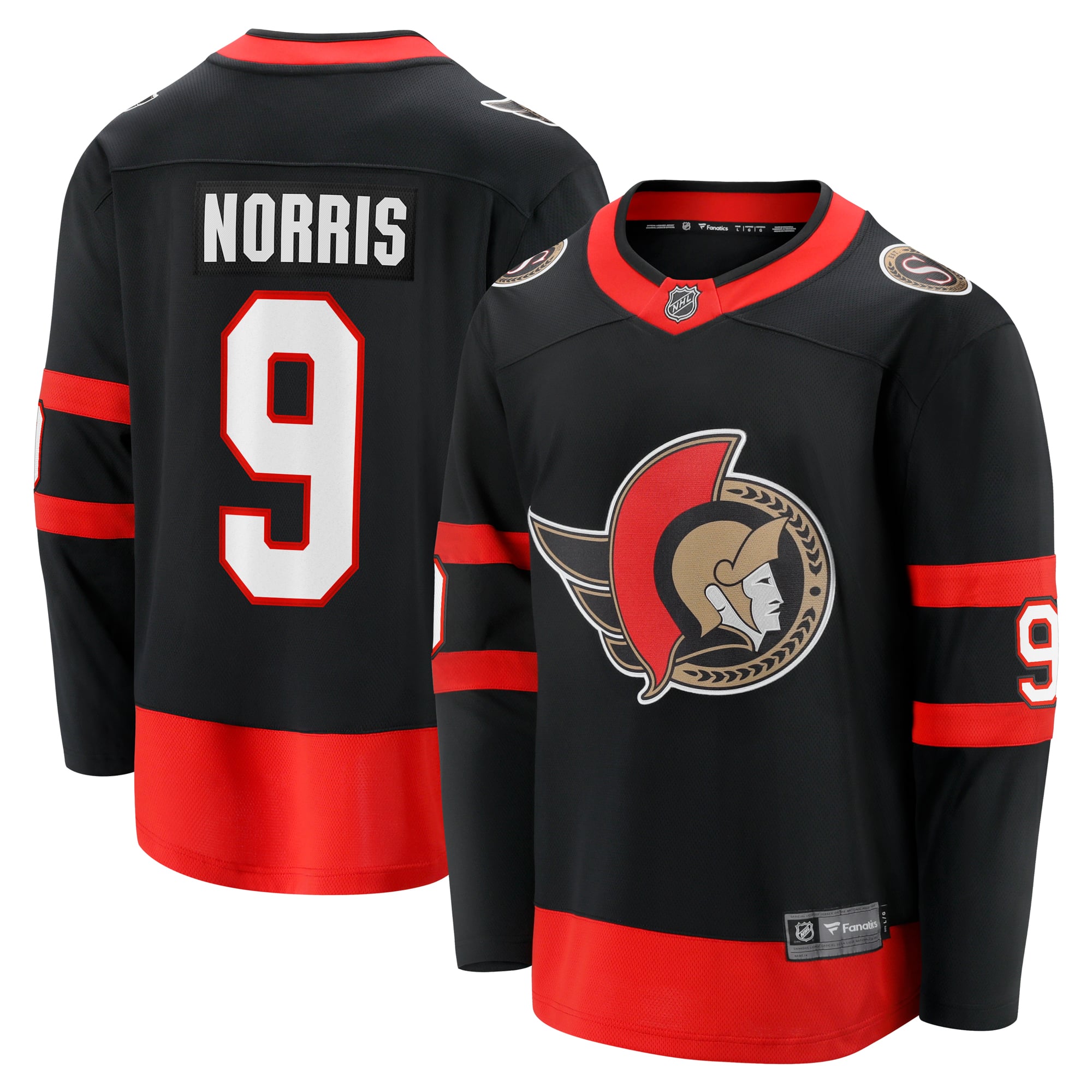Josh Norris Ottawa Senators Home Breakaway Jersey - Black
