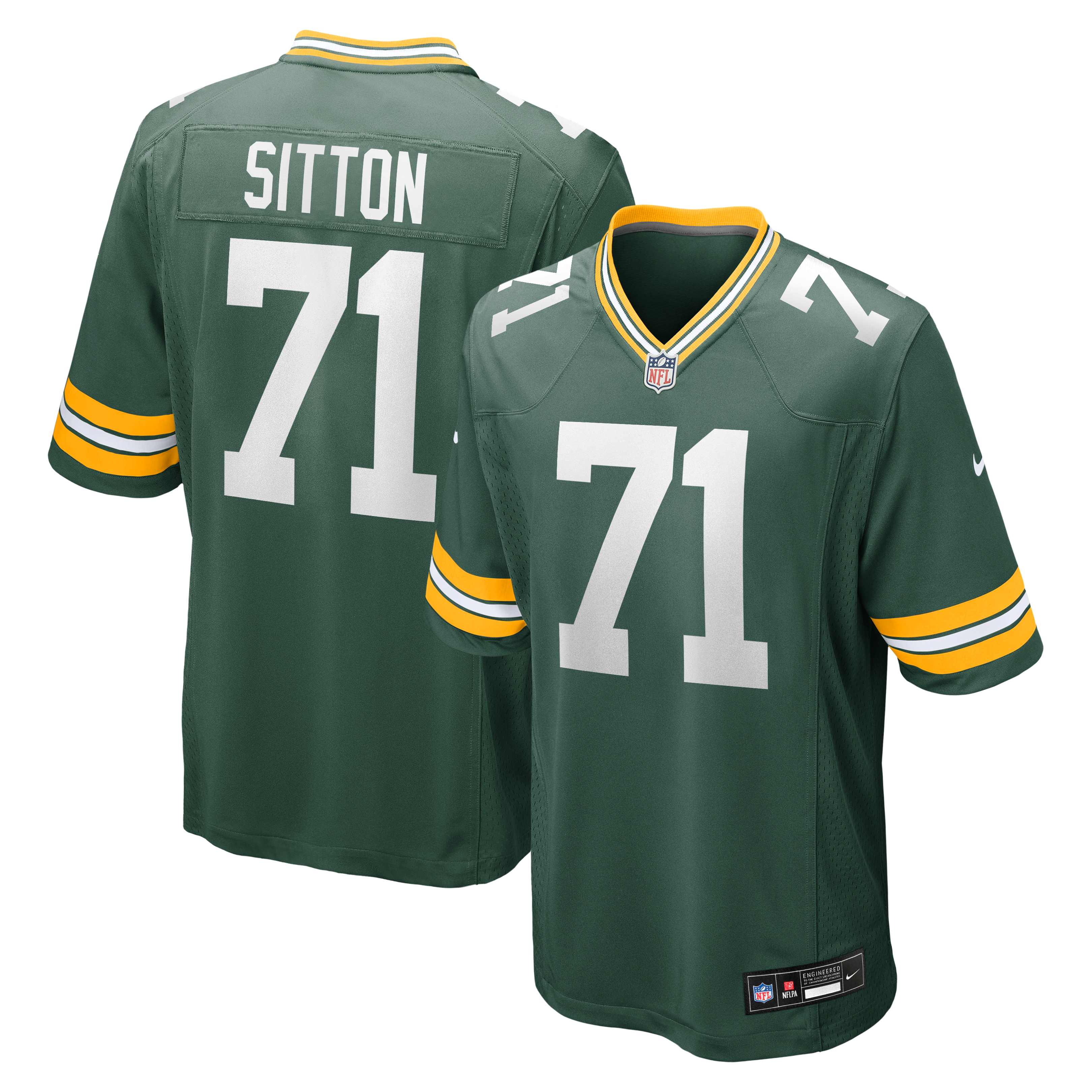 Josh Sitton Green Bay Packers Retired Game Jersey - Green - Image 2
