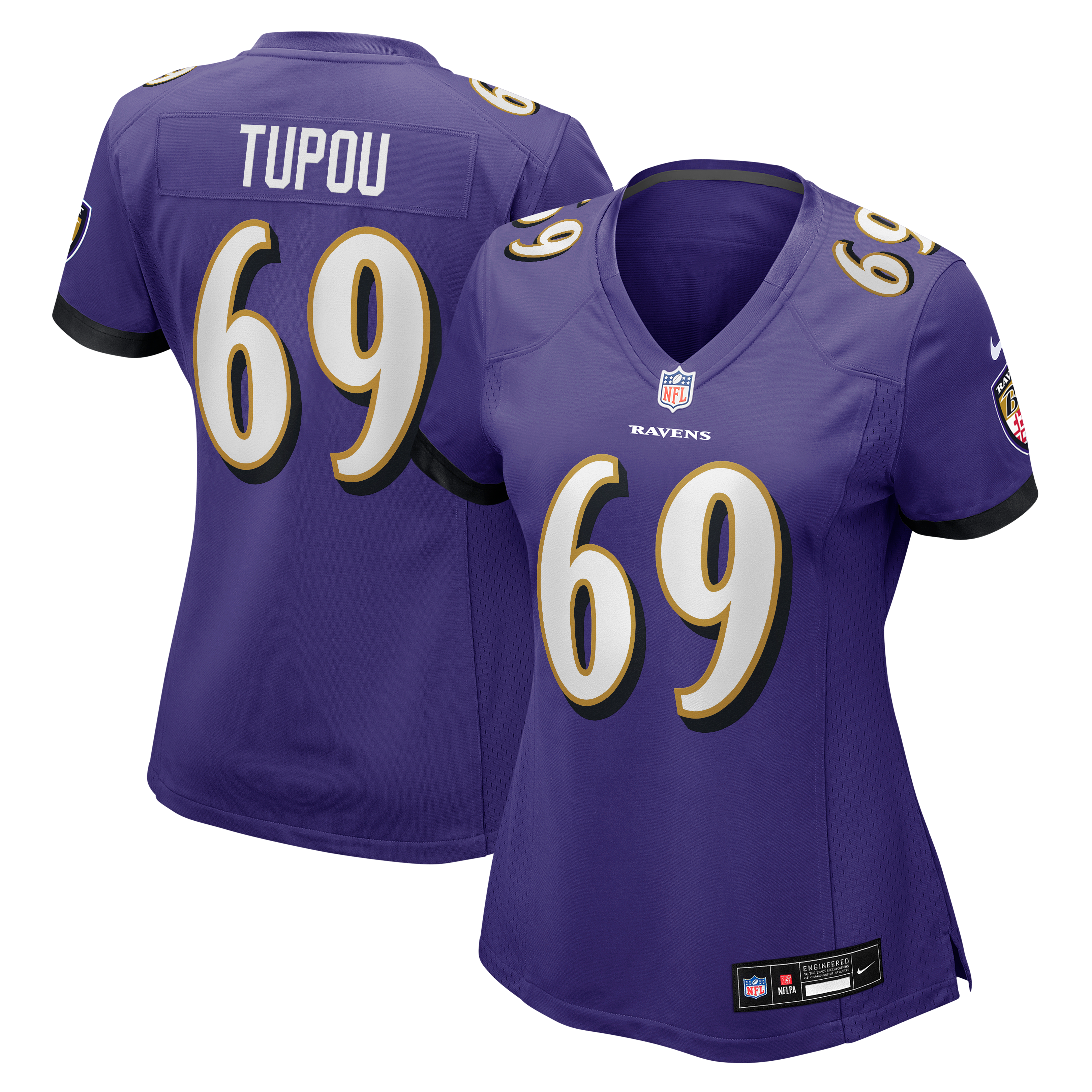 Josh Tupou Baltimore Ravens Women's Team Game Jersey - Purple