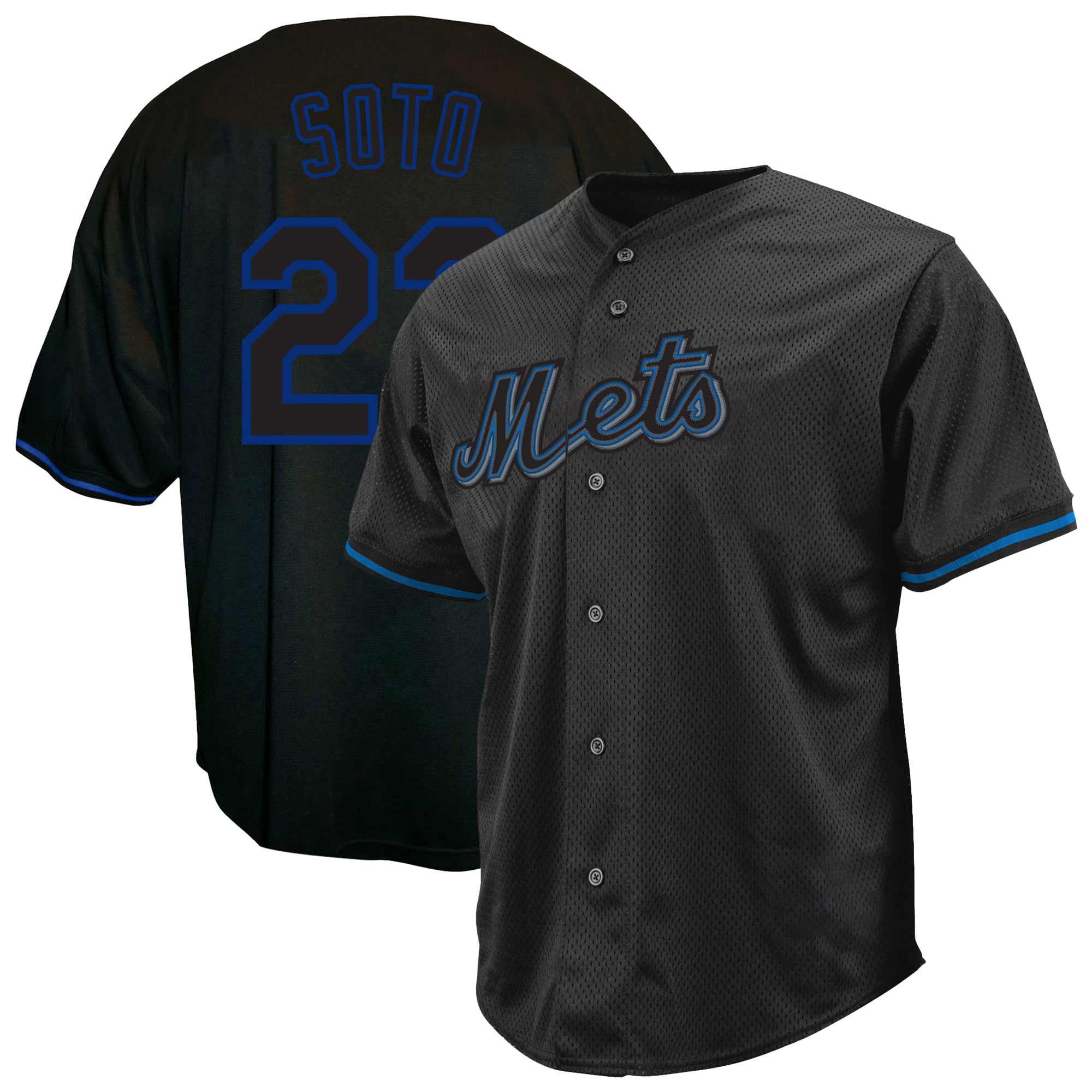 Juan Soto New York Mets Profile Big & Tall Pop Fashion Jersey - Black - Image 2