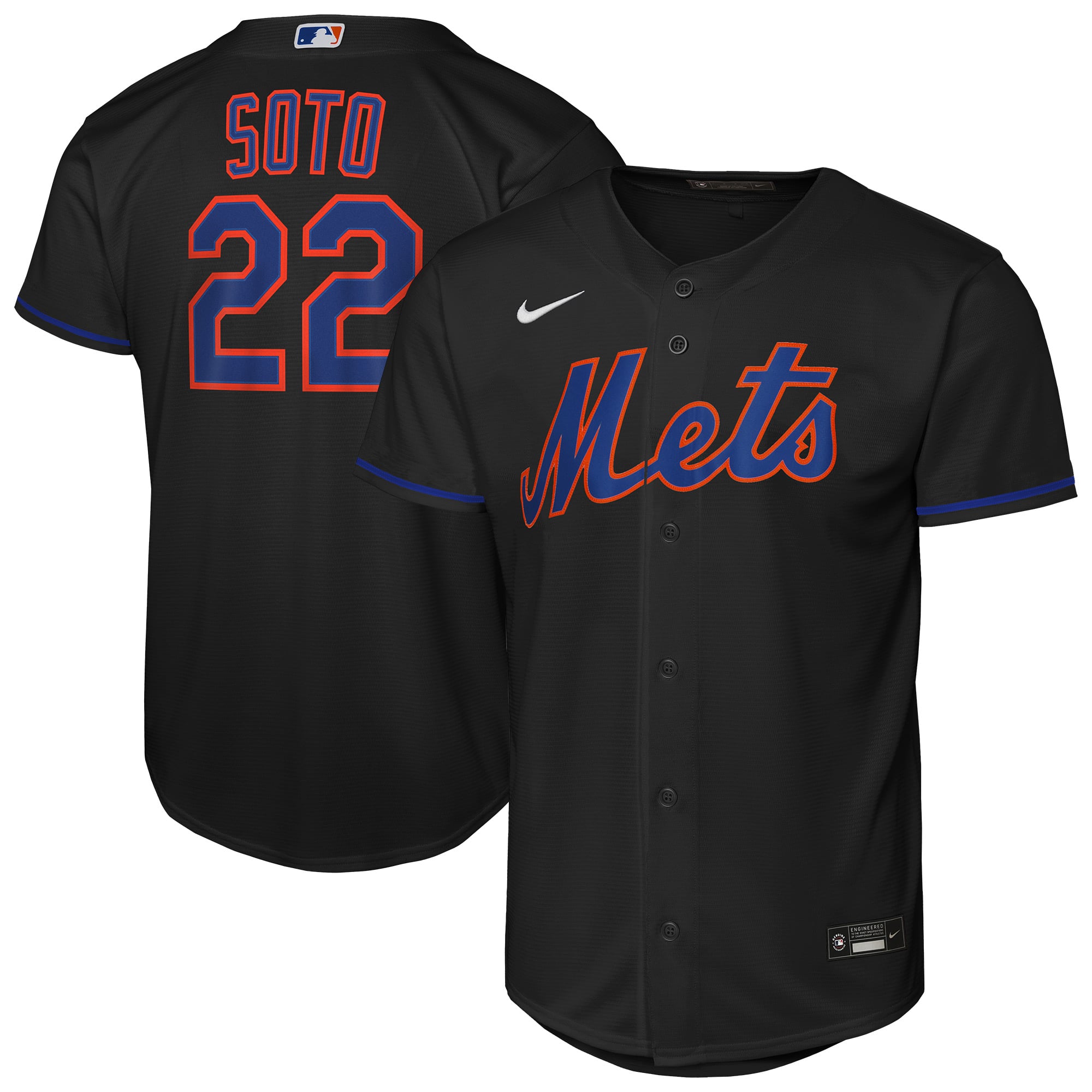 Juan Soto New York Mets Youth Alternate Jersey - Black - Image 2