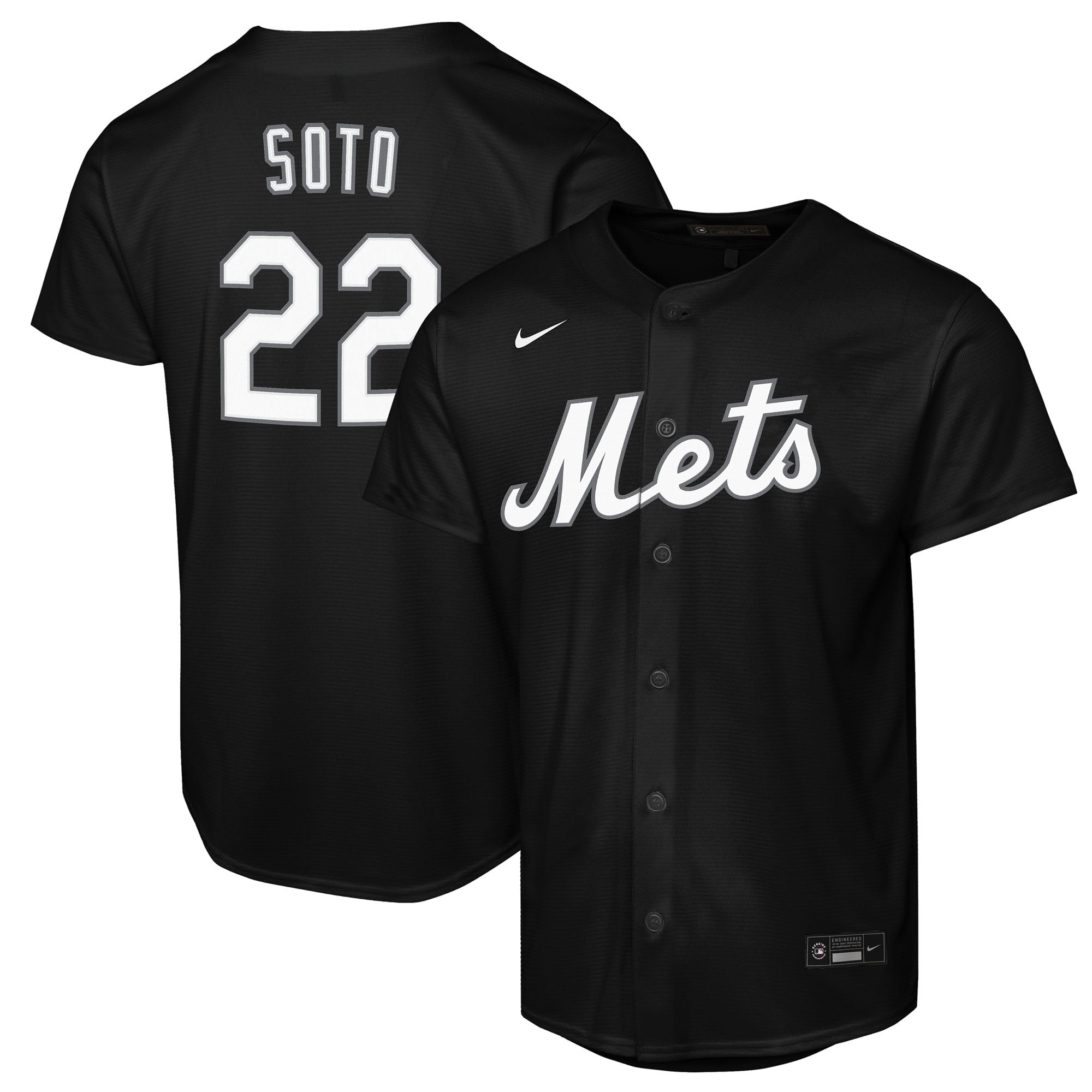 Juan Soto New York Mets Youth Fashion Jersey - Black - Image 2