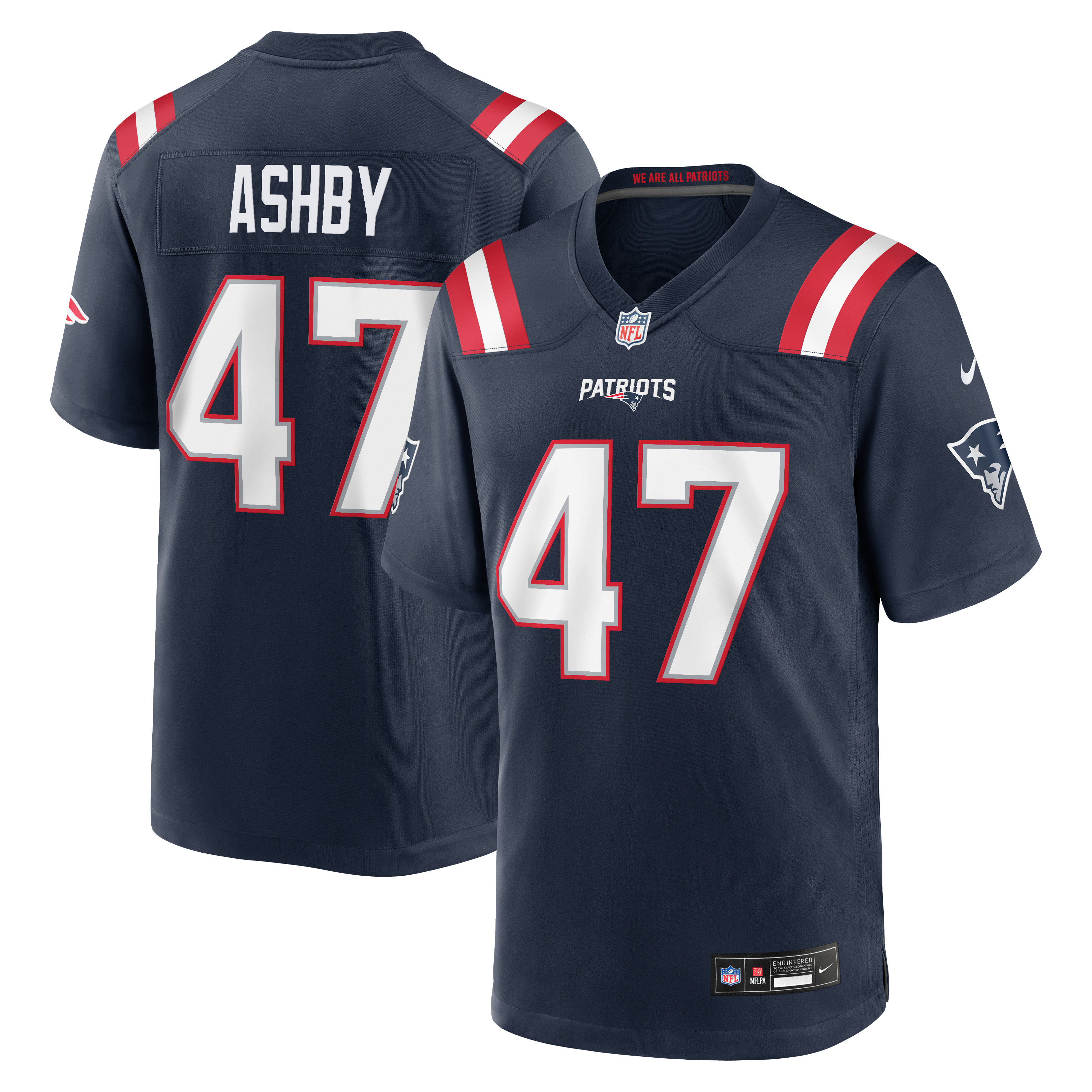 Julian Ashby New England Patriots Team Game Jersey - Navy - Image 2