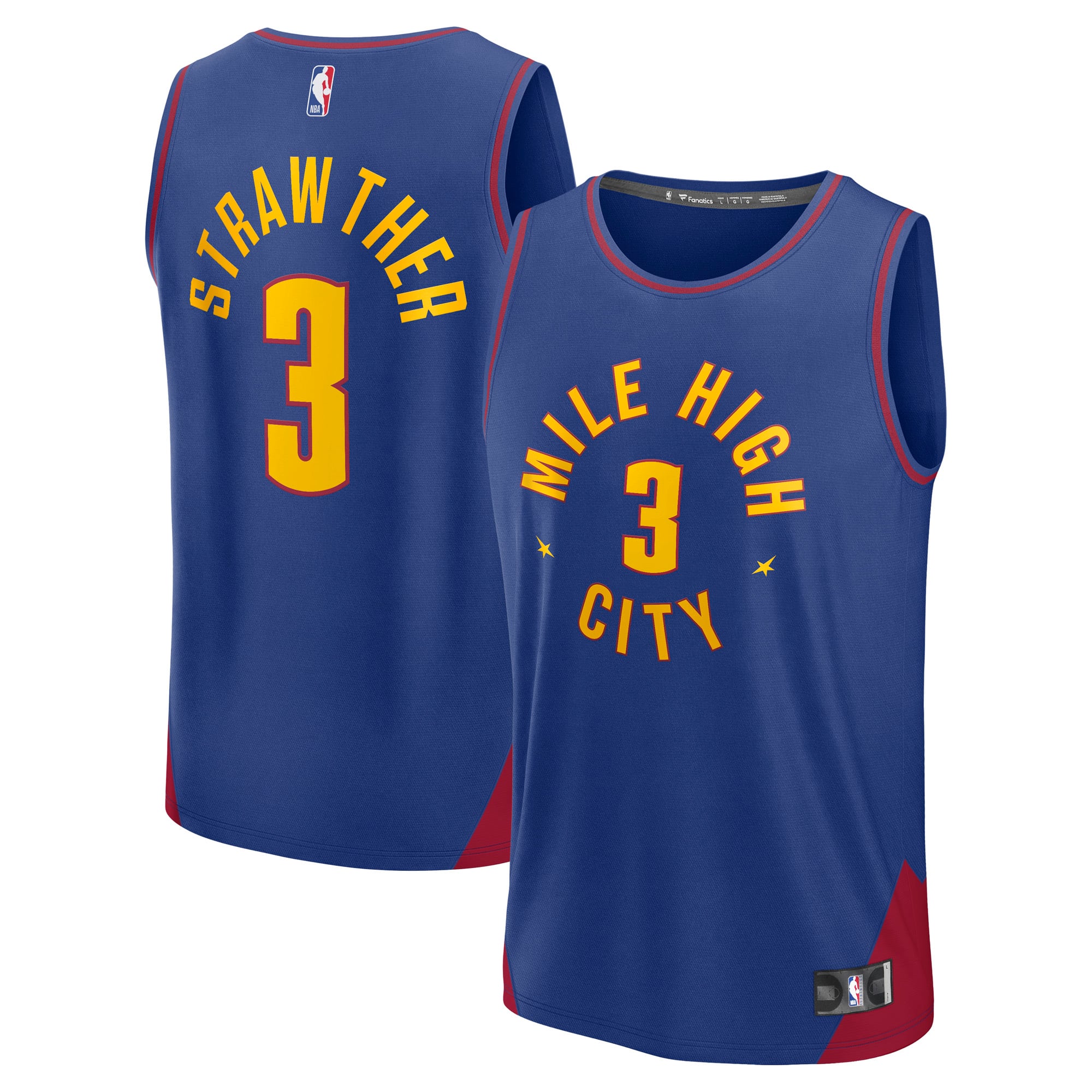 Julian Strawther Denver Nuggets Fast Break Player Jersey - Statement Edition - Blue